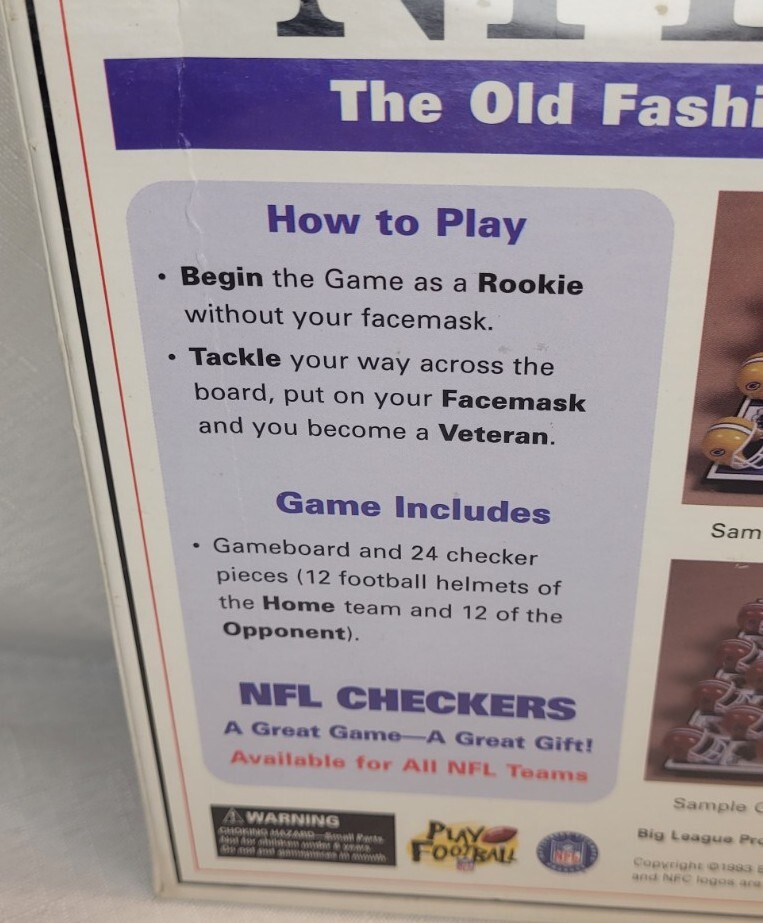 Vintage NFL Checkers Game Patriots Vs Dolphins Complete 1993 Liscenced Product