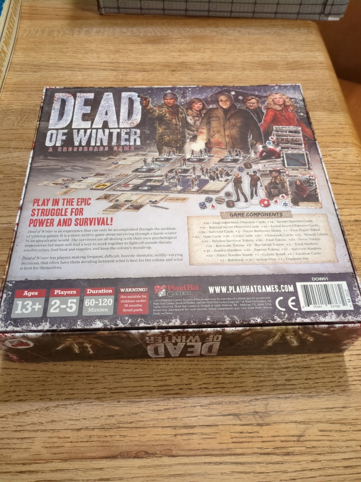 Dead of Winter by Plaid Hat Games Game Board for Age 12+ Bagged Played Once