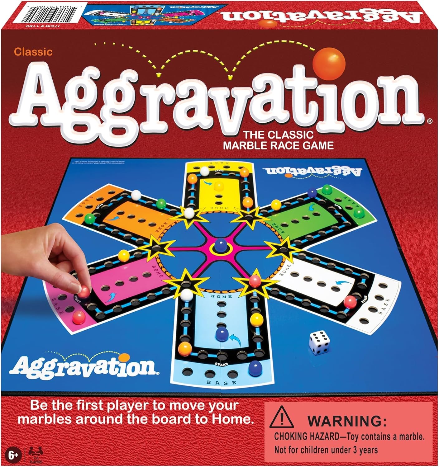 Aggravation Classic Marble Race Game by Games USA For 2 to 6 Players Ages 6