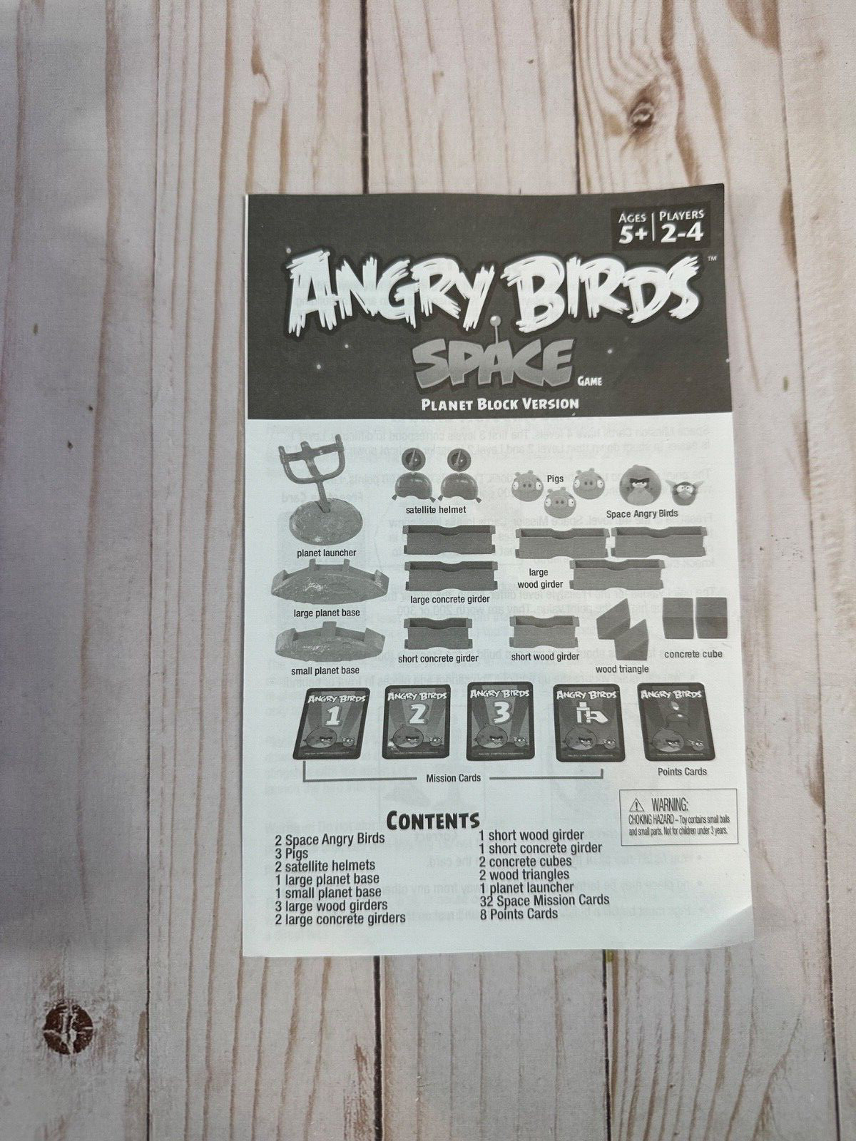 Rare! Angry Birds Space Planet Block Version Game, Mattel, 2012, Complete Set!