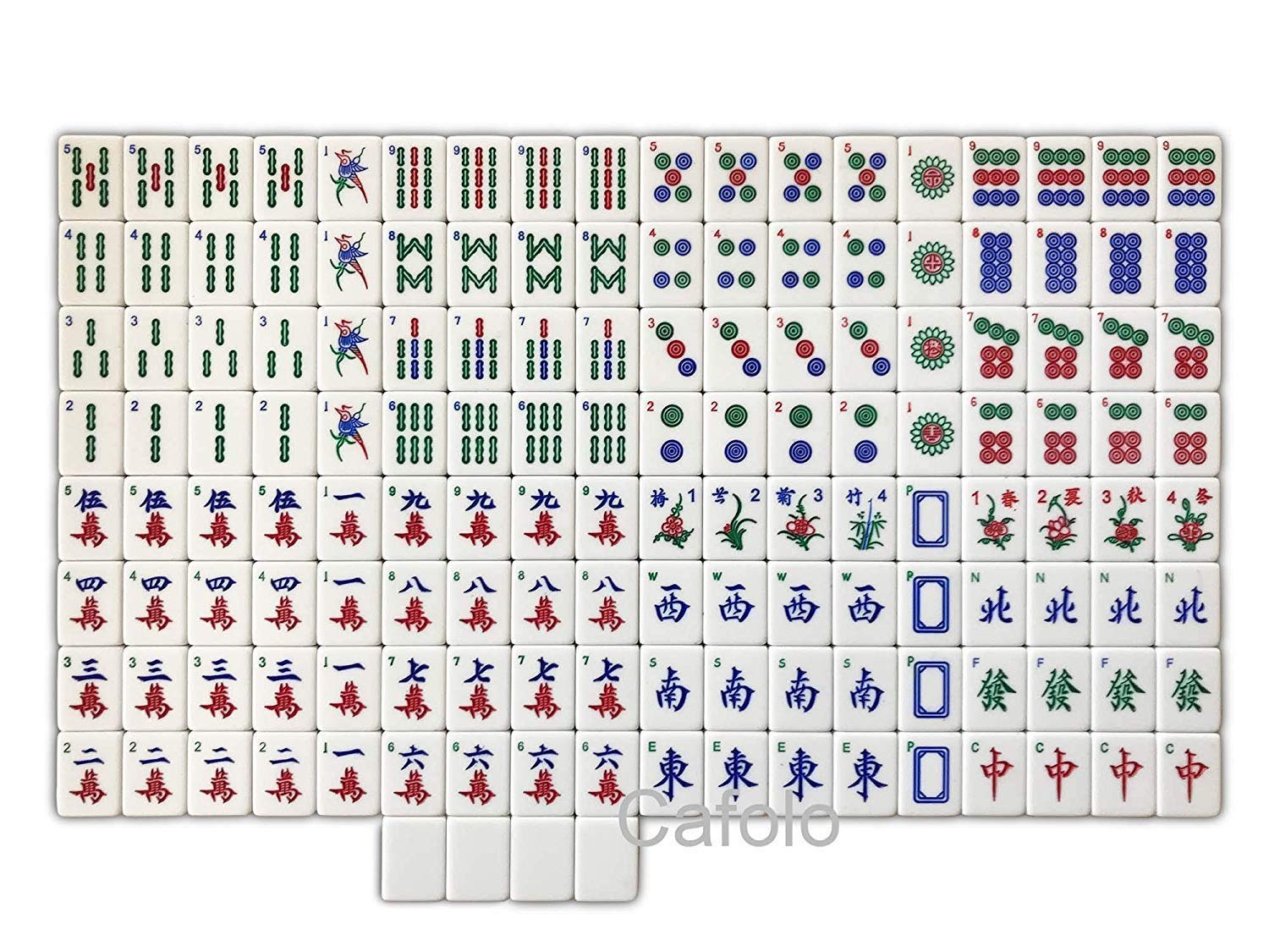 Chinese Mahjong X-Large 144 Numbered Acrylic Tiles 1.5″ Large Gold Sparkle Ti…