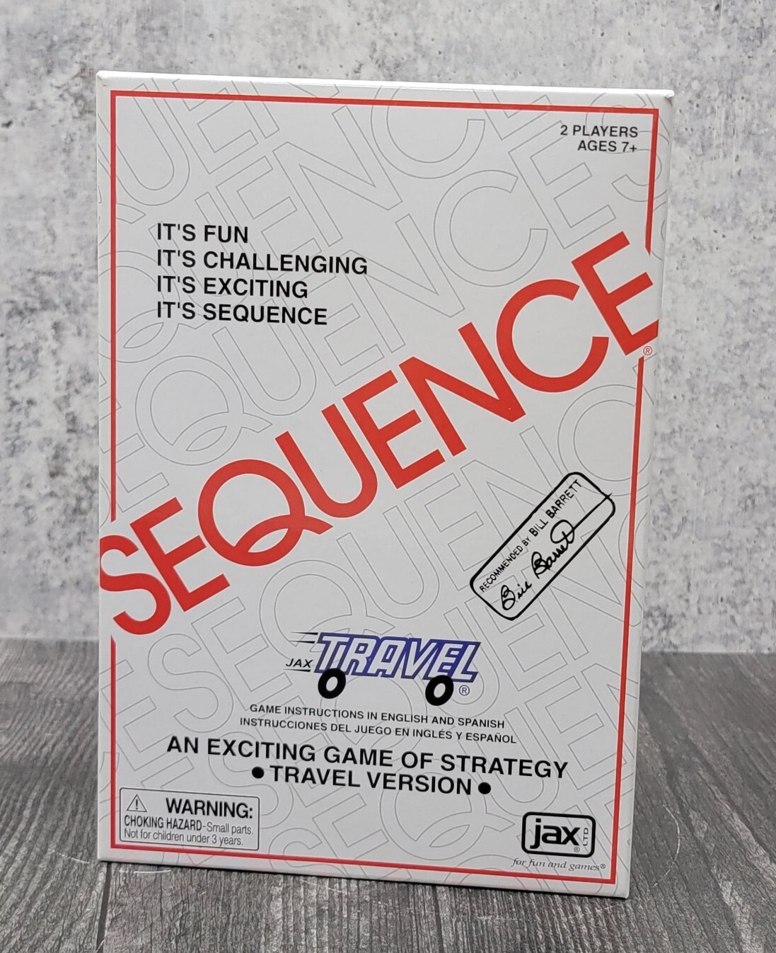 SEQUENCE -Strategy Board Game- Travel Case Version 2-Players JAX LTD NEW!!