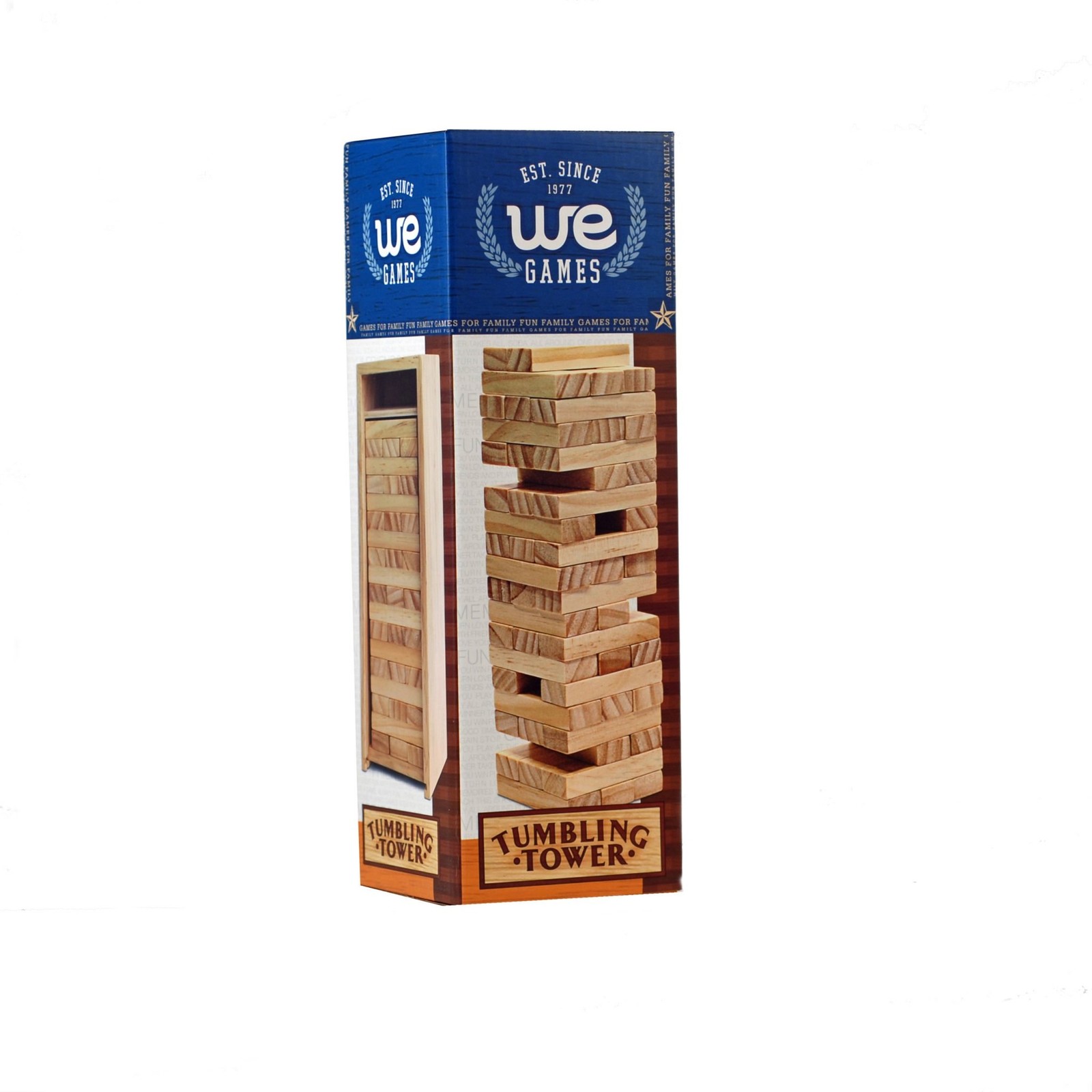 WE Games Wood Block Stacking Party Game That Tumbles Down When You Play, 14 in.