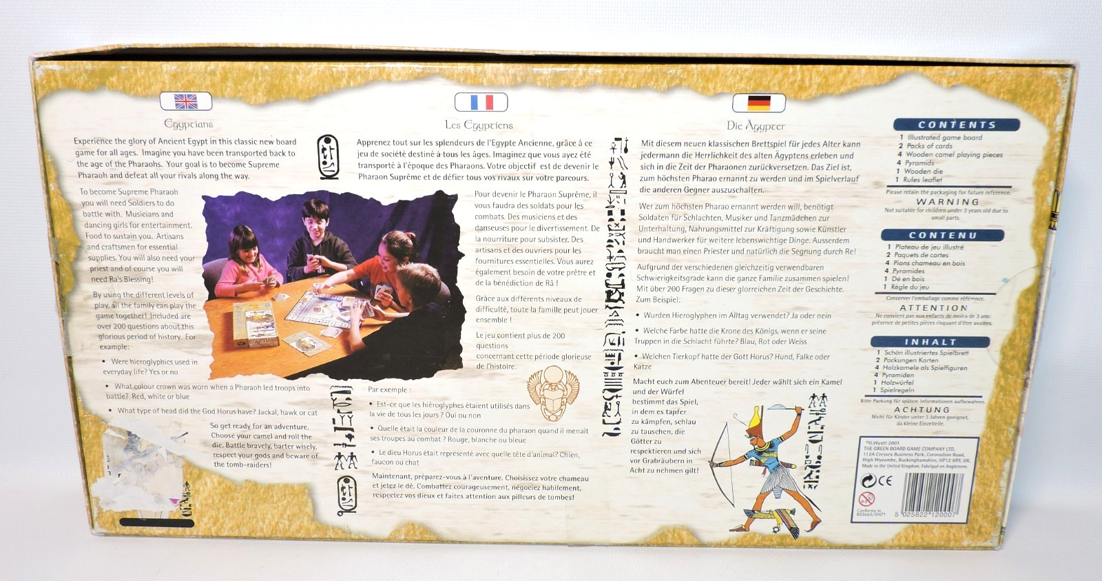 VTG Egyptian Board Game 100% COMPLETE Educational History Trivia, Green Board Co