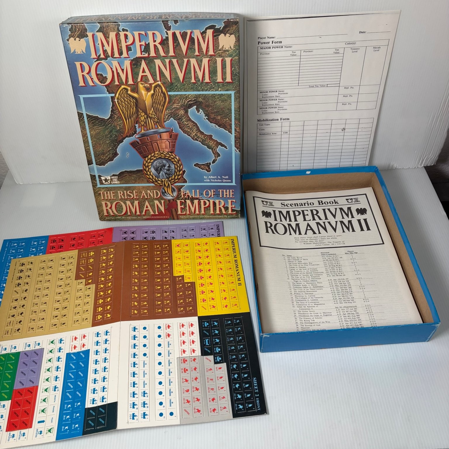 Imperium Romanum II West End Games Board Game Unpunched Unplayed w/ Errata