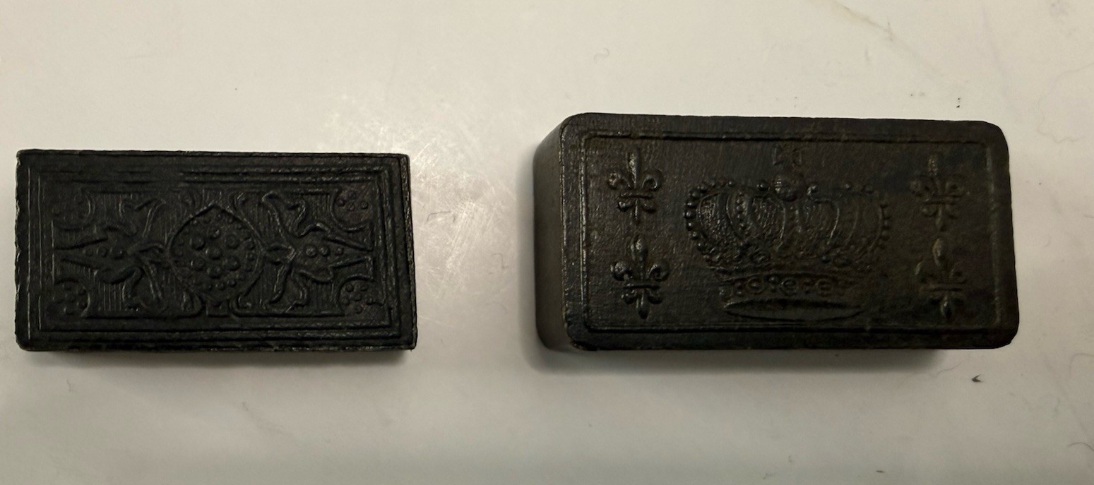 Vintage Dominoes Lot Black Embossed Crown Floral Spinner Tiles Leather Cas