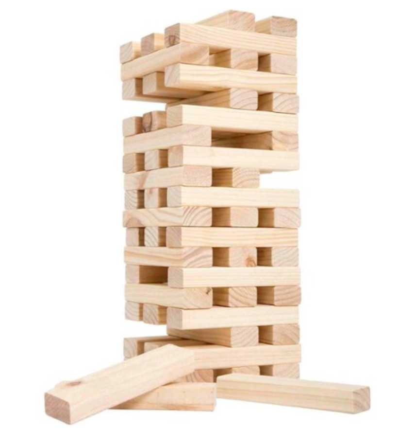 Nontraditional Giant Wooden Blocks Tower Stacking Game by Hey! Play!