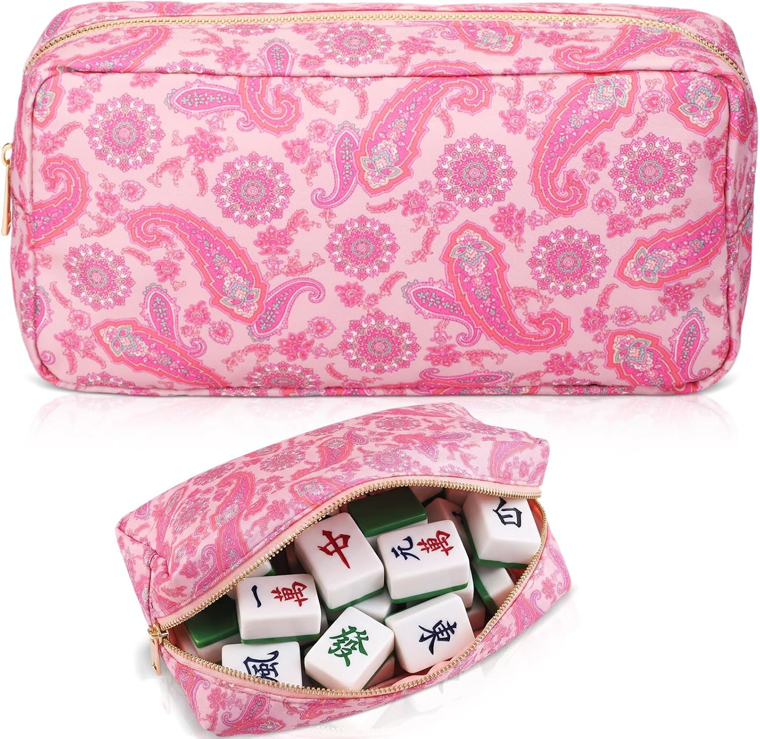 Empty Mahjong Tiles Bag Thickened American Mahjong Tiles Bag with Zipper Boar…