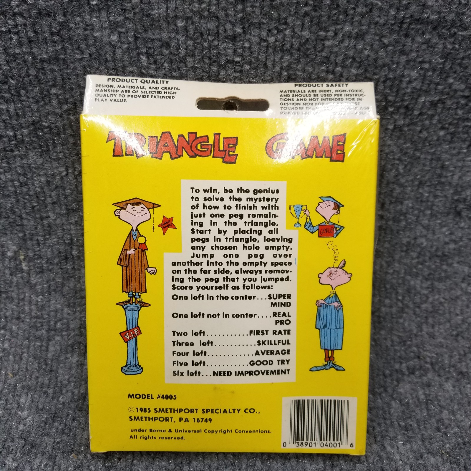 Vintage Triangle Peg Game Smethport Take-Along 1985 Compact Brain Teaser Puzzle