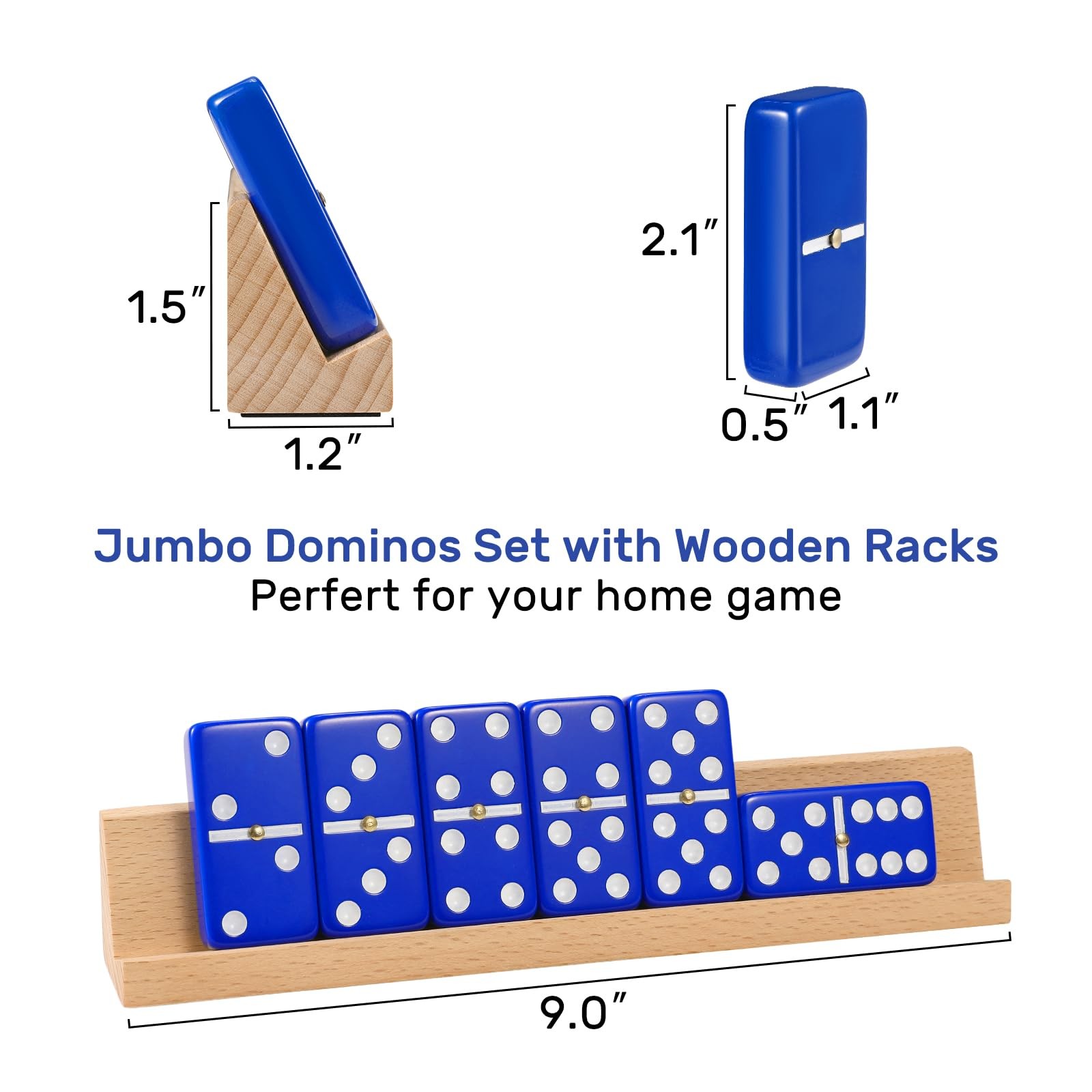 Dominoes Set for Adults with 4 Wooden Racks/Trays, Double Six Travel Portable…