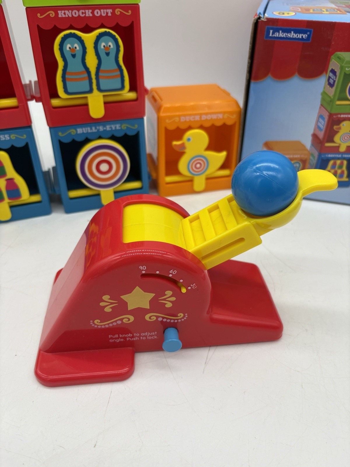 Lakeshore Carnival Knockdown Challenge FF350 Game Complete w/2 REPLACEMENT BALLS