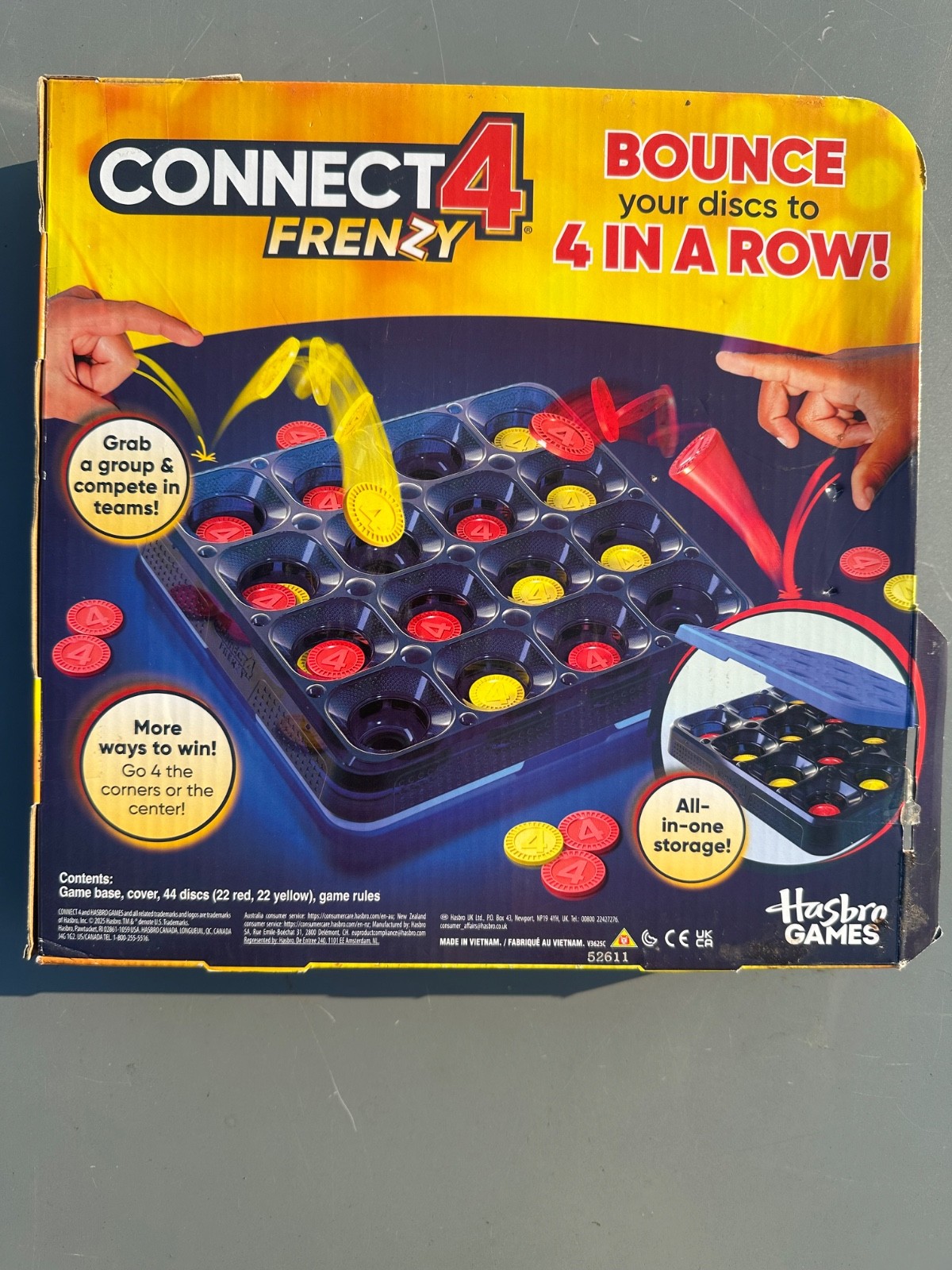 Hasbro Connect 4 Frenzy Board Game, Bouncing Discs, 2-6 Players, Ages 8+