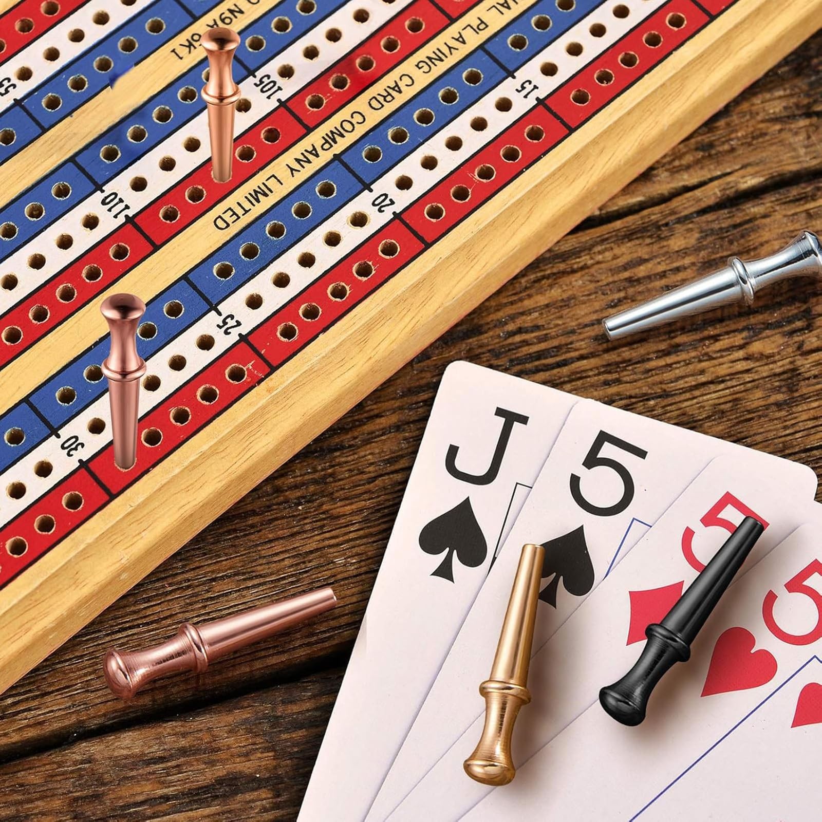 48 Pcs Metal Cribbage Pegs for 1/8 Holes with Storage Pouch 4 Colors Set