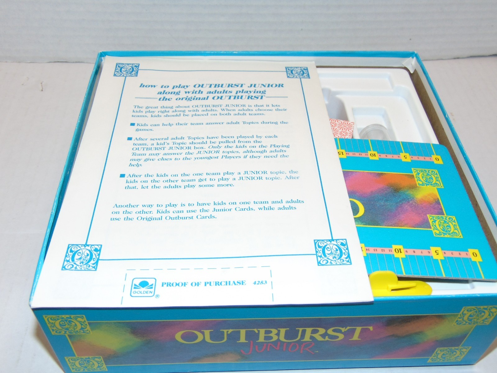 Vintage Outburst Junior by Hersh – 1989 Edition – Complete!! Ages 7+