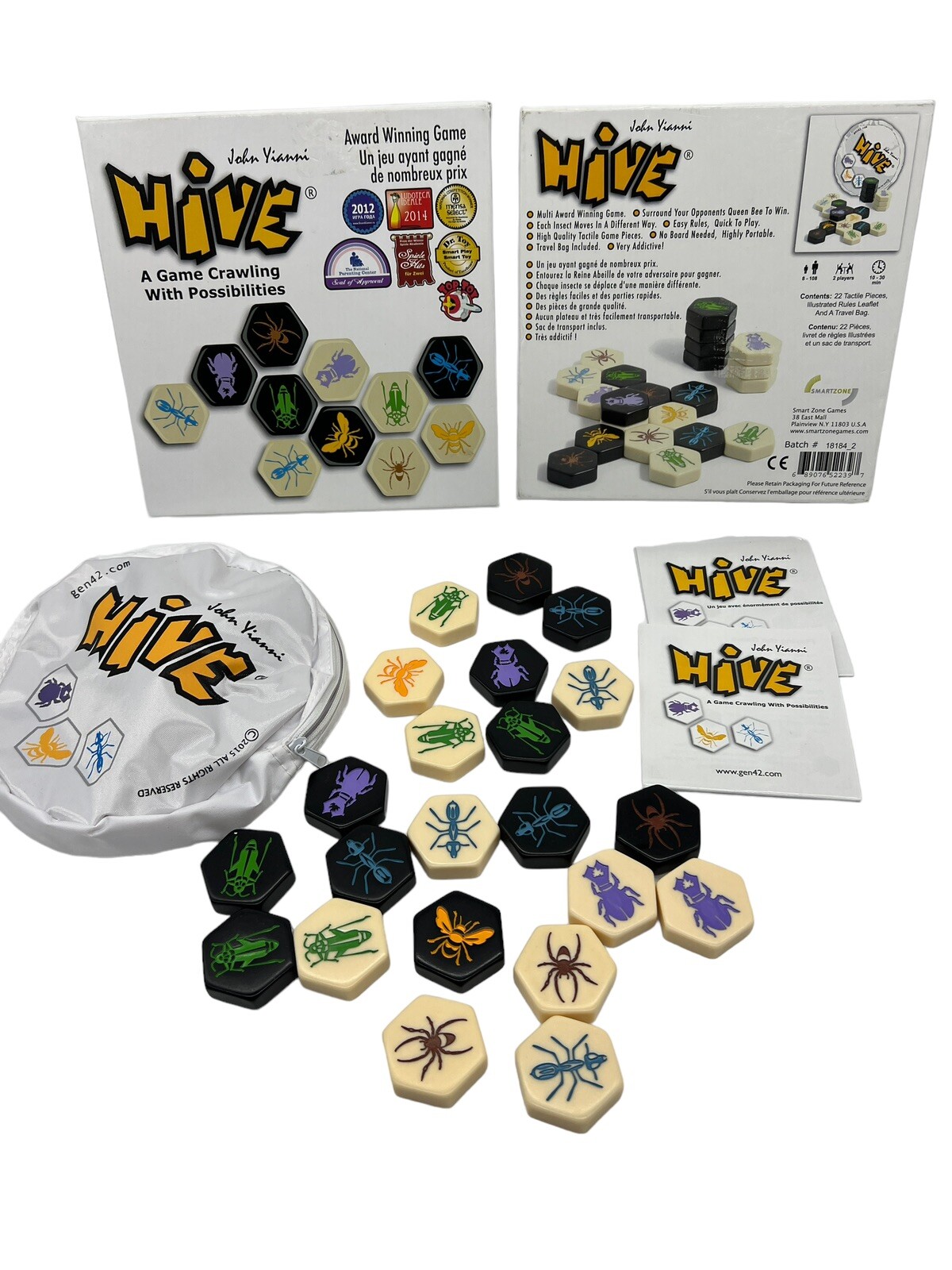 Hive Board Game John Yianni Gen42 Smart Zone Insects Portable Travel – Complete