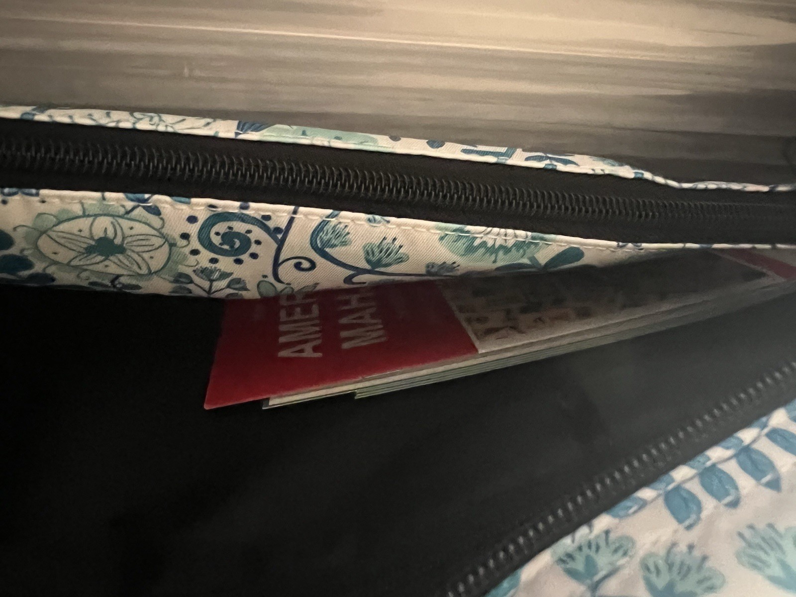 My Mahjong Trove American Mahjong Set Pink Tiles Blue Floral Tote Complete