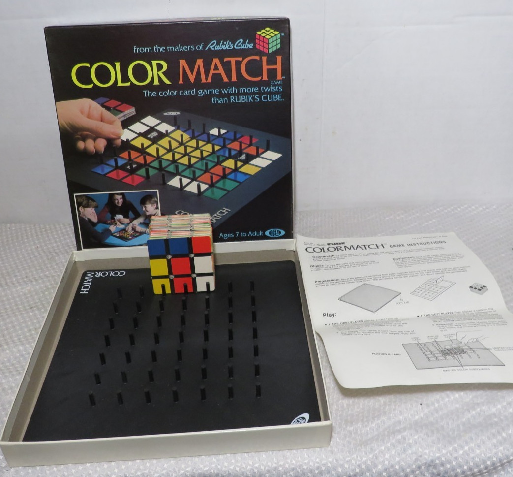 Vintage 1982 Ideal COLOR MATCH Board Game From RUBIKS CUBE COMPLETE *MINTY*