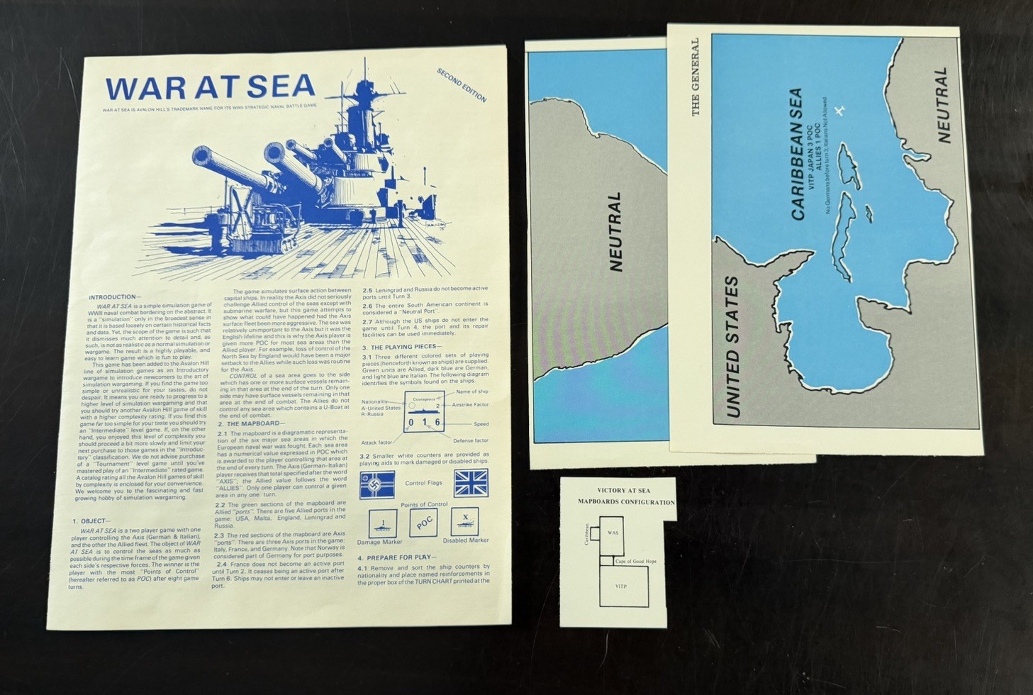 War At Sea Avalon Hill 1976 Board Game
