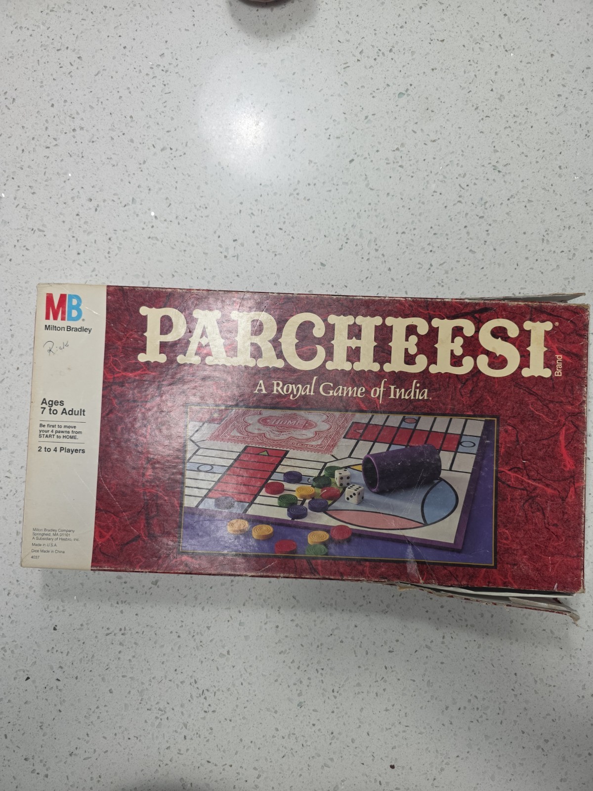 Milton Bradley Parcheesi Board Game 2-4 Players missing 3 pawns (4037)
