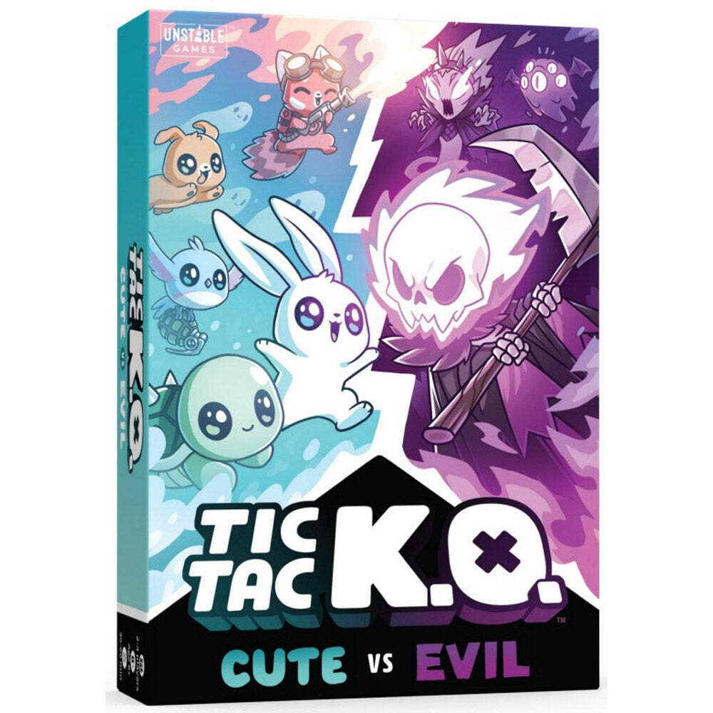 Tic Tac KO: Cute vs Evil Strategy Board Game Playful Tabletop Strategy Game