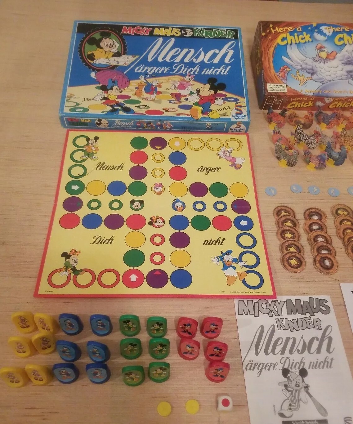 Vtg Board Game Lot 3 Ravensburger Schmidt Spiele Disney Mickey Mouse Domino Land
