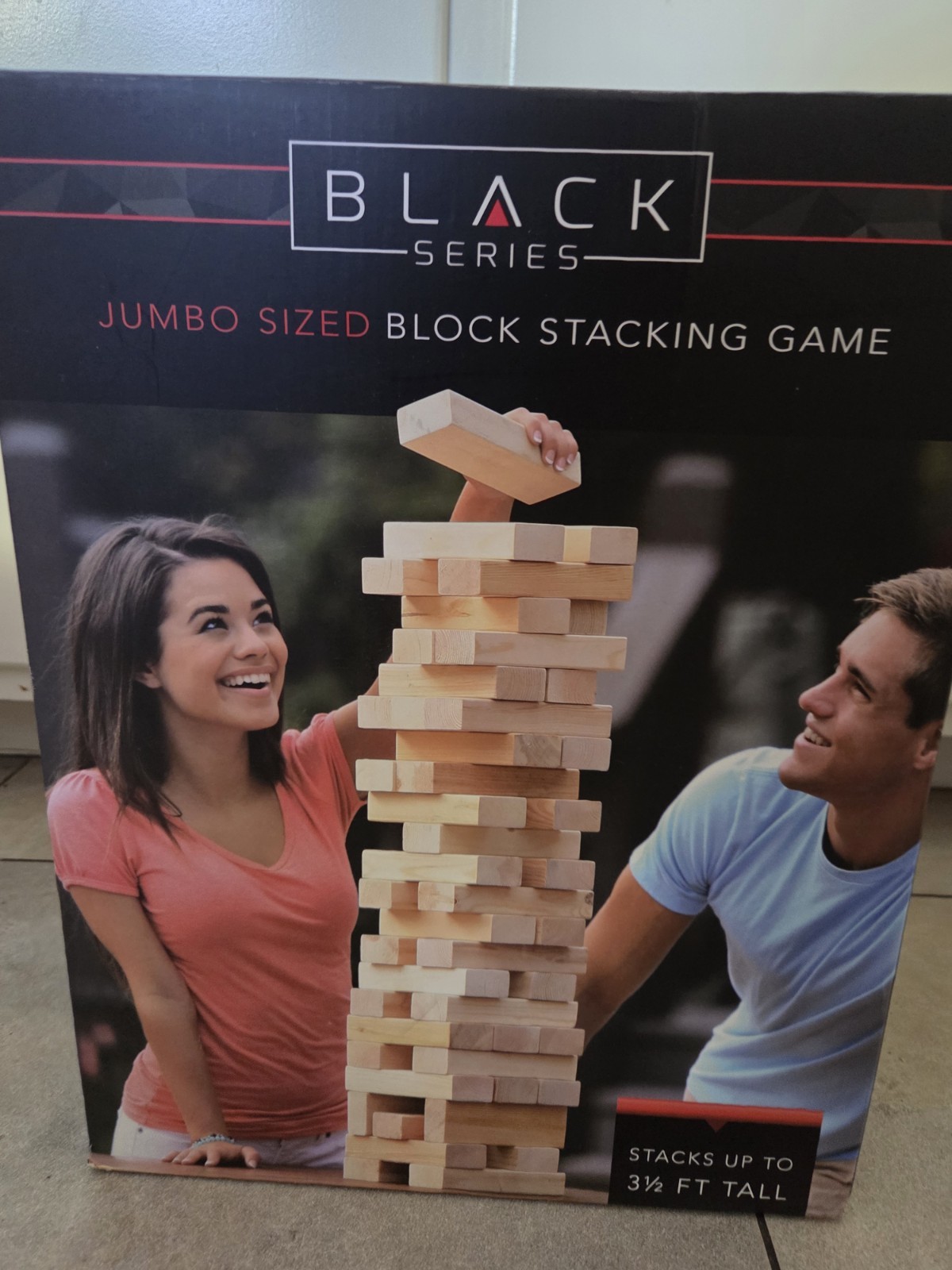 Jumbo Party Sized Block Stacking Game Up To 3.5 Ft (48 Pcs) Toppling Tower Game