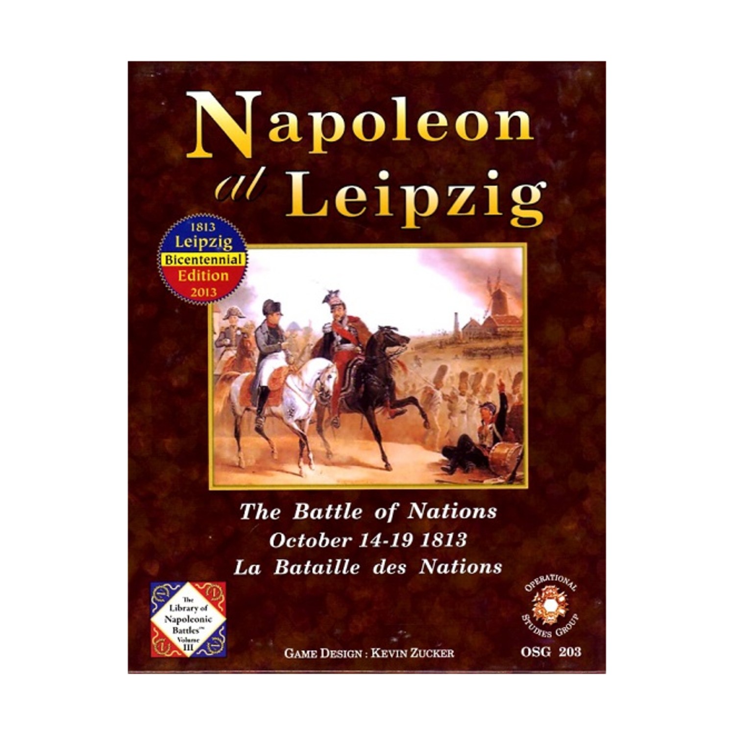 OSG Wargame Napoleon at Leipzig (5th Ed, Bicentennial Ed) Box VG/NM