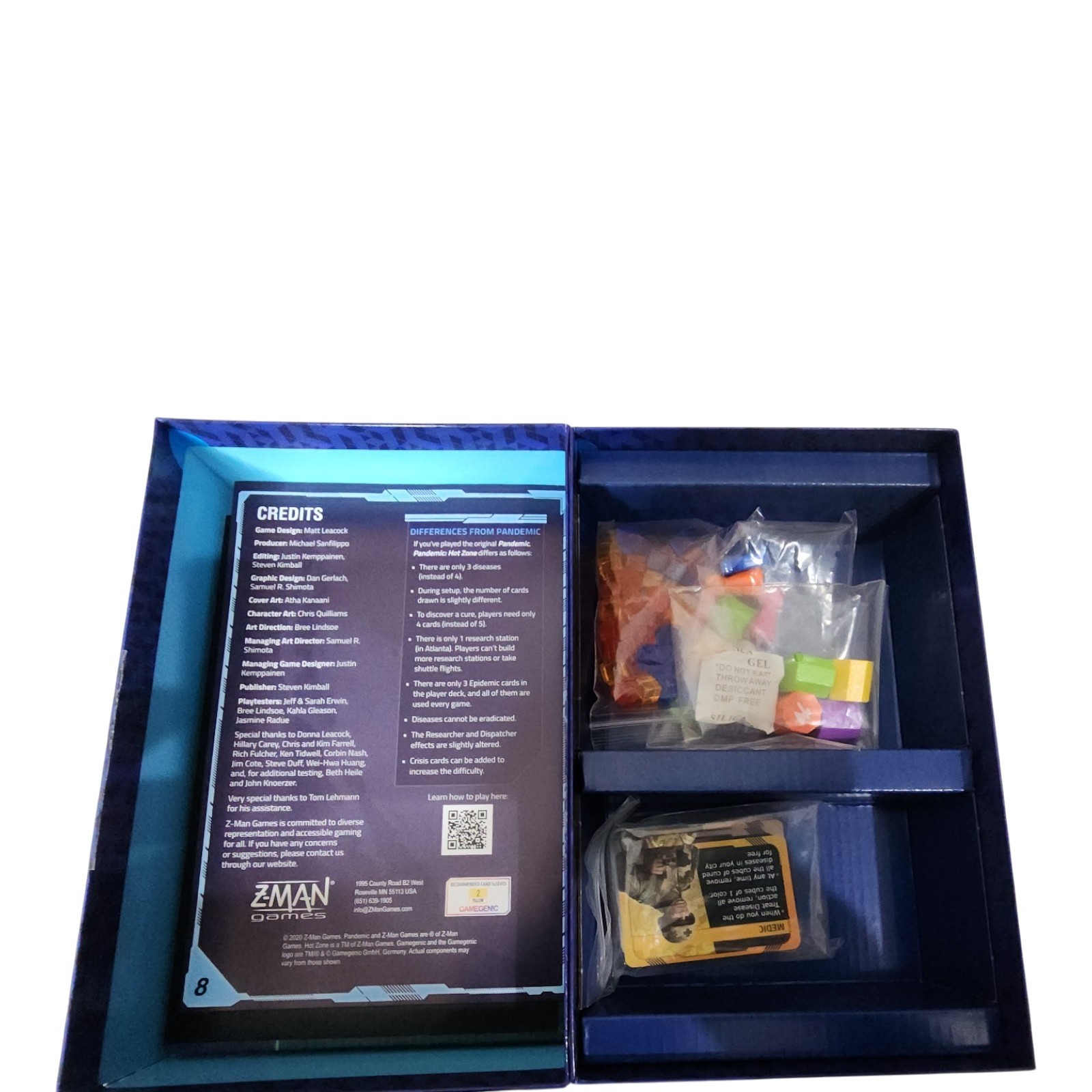 Pandemic Hot Zone North America Board Game Z-Man Games Matt Leacock OPEN BOX
