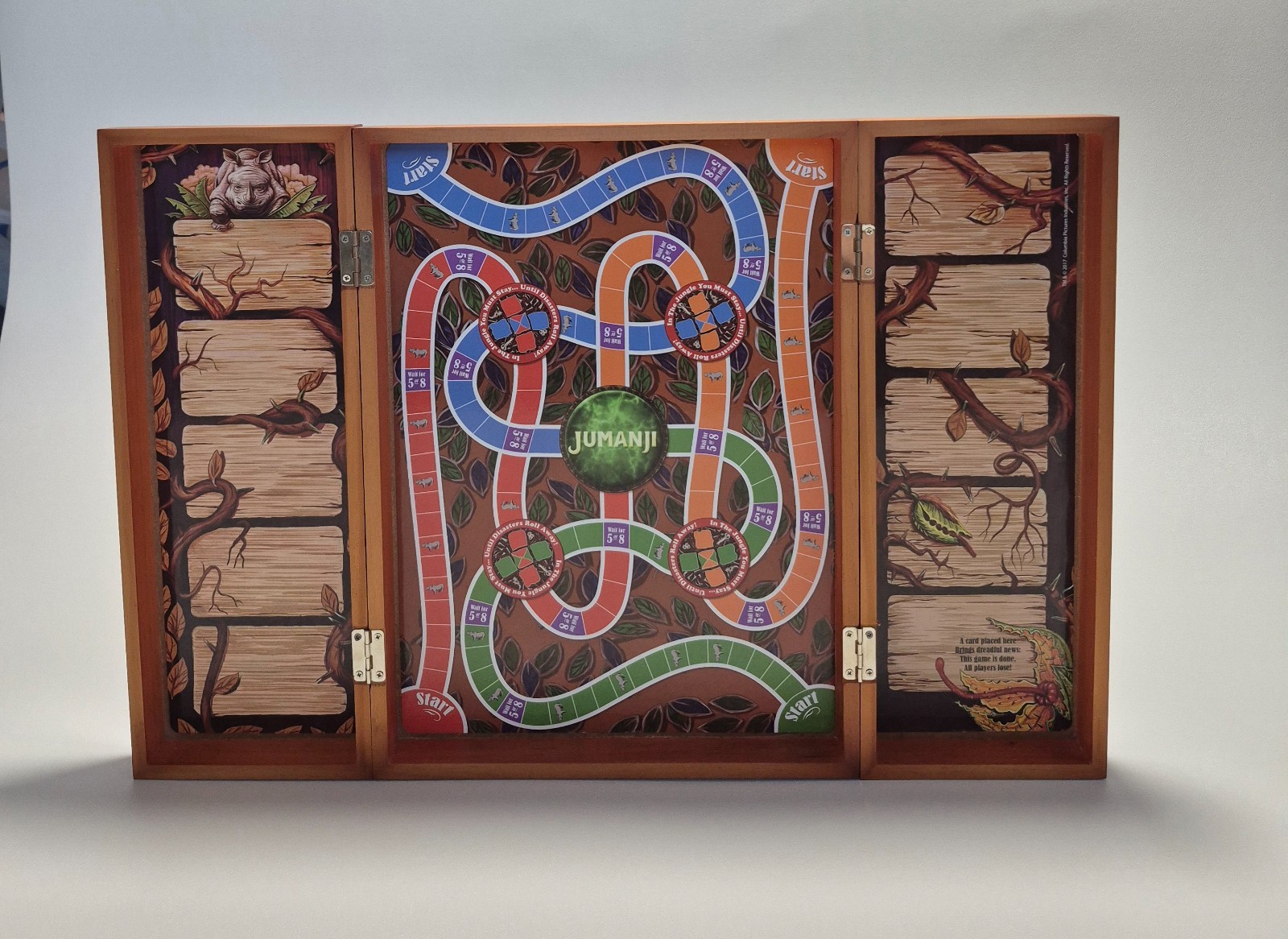 Jumanji The Game Real Wooden Box Edition Cardinal Spin Master 100% Complete 2018