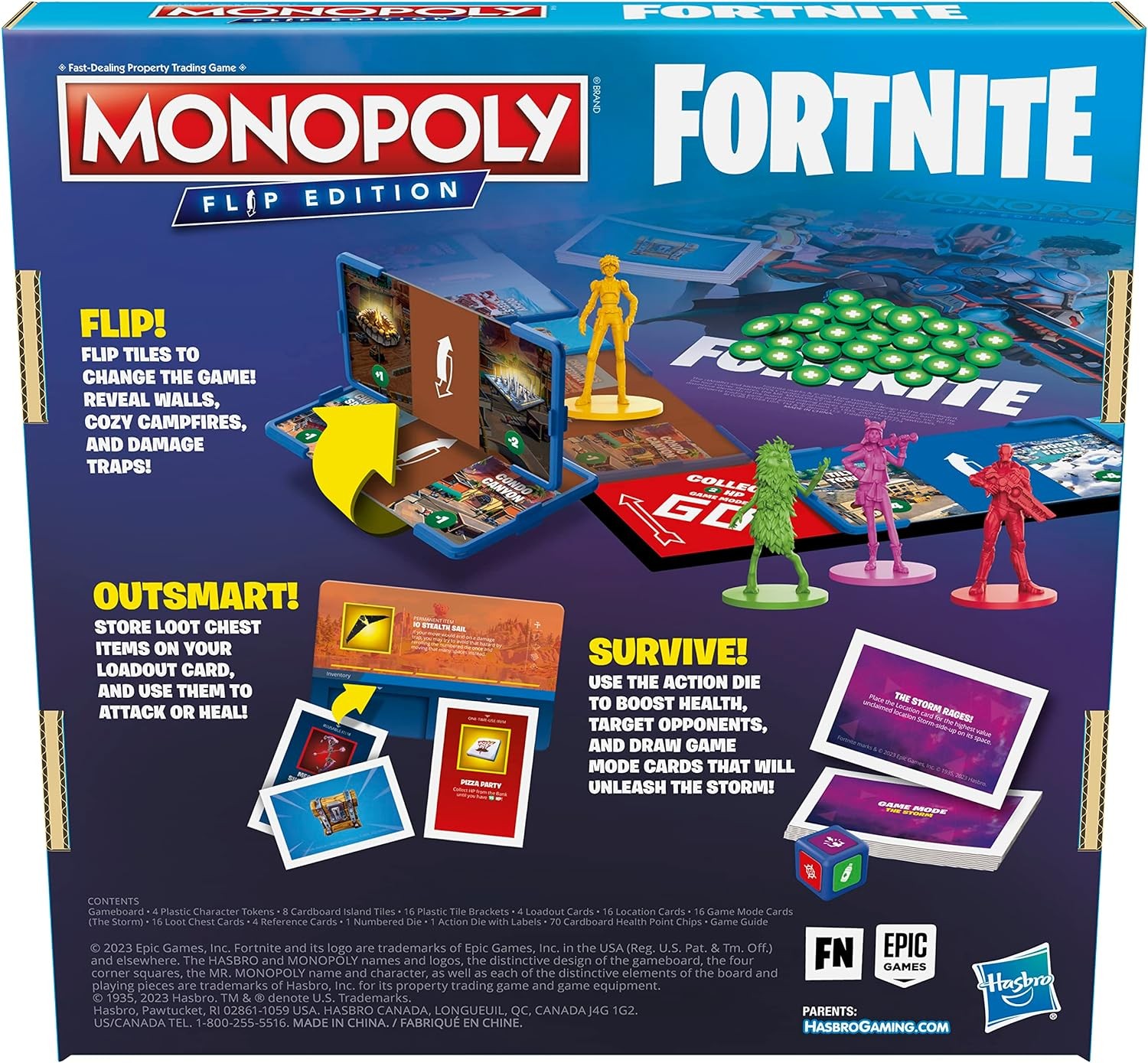 Monopoly Flip Edition: Fortnite Board Game Monopoly Game Inspired by Fortnite