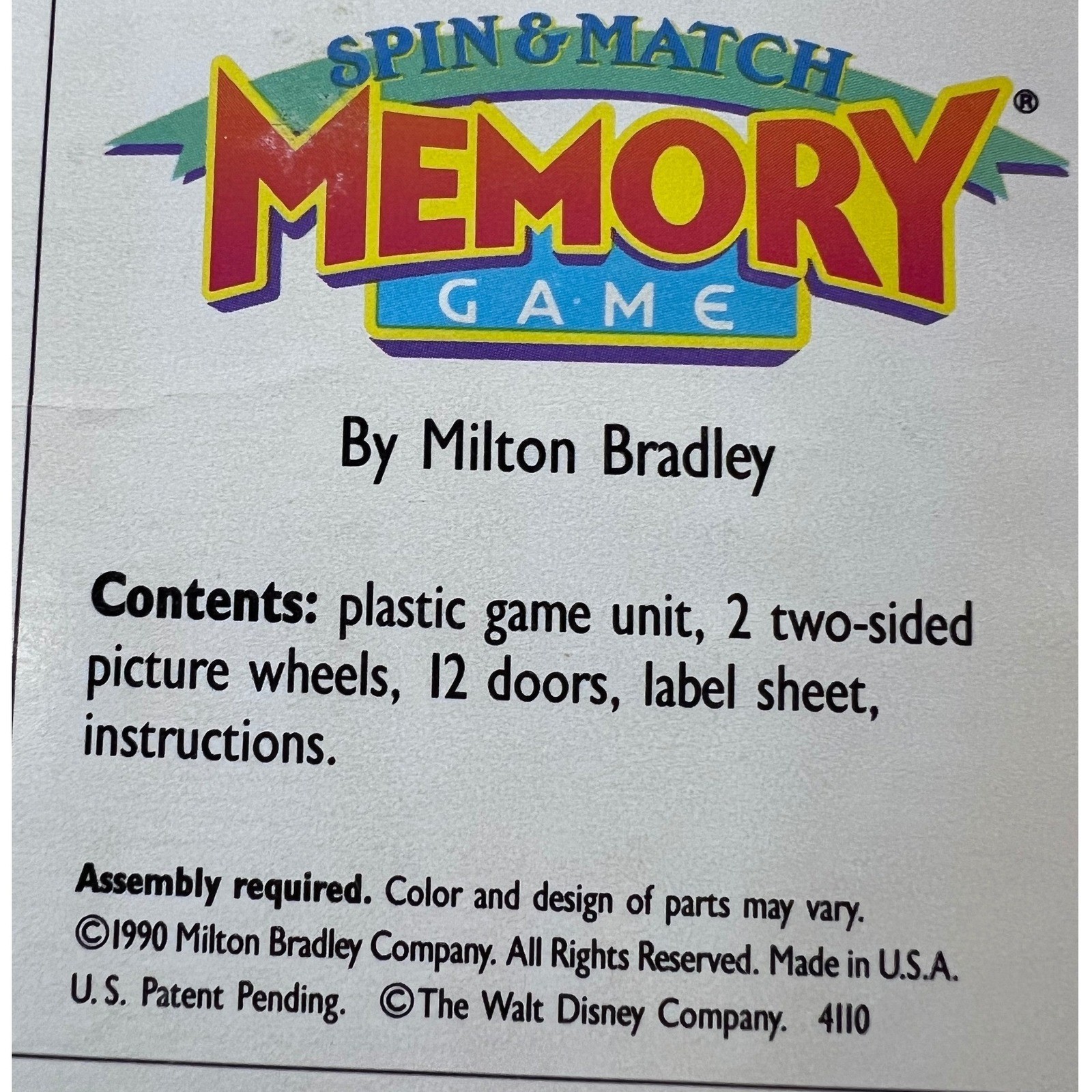 Vintage 1990 Milton Bradley Spin & Match Memory Game Red Plastic Unit 4110 90s
