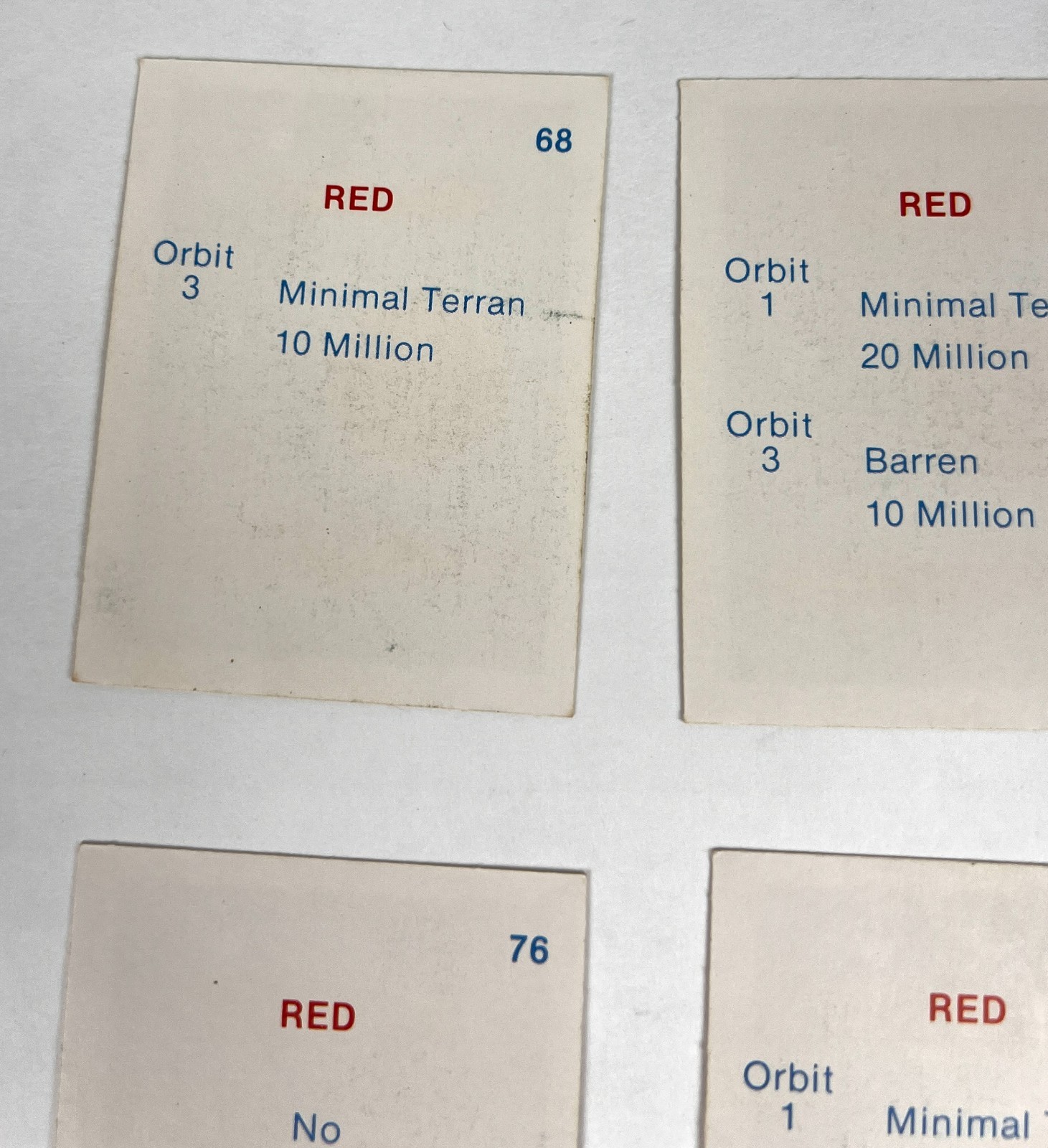 Vtg 1984 Avalon Hill Stellar Conquest Blue Planet Cards Lot of 11 Parts