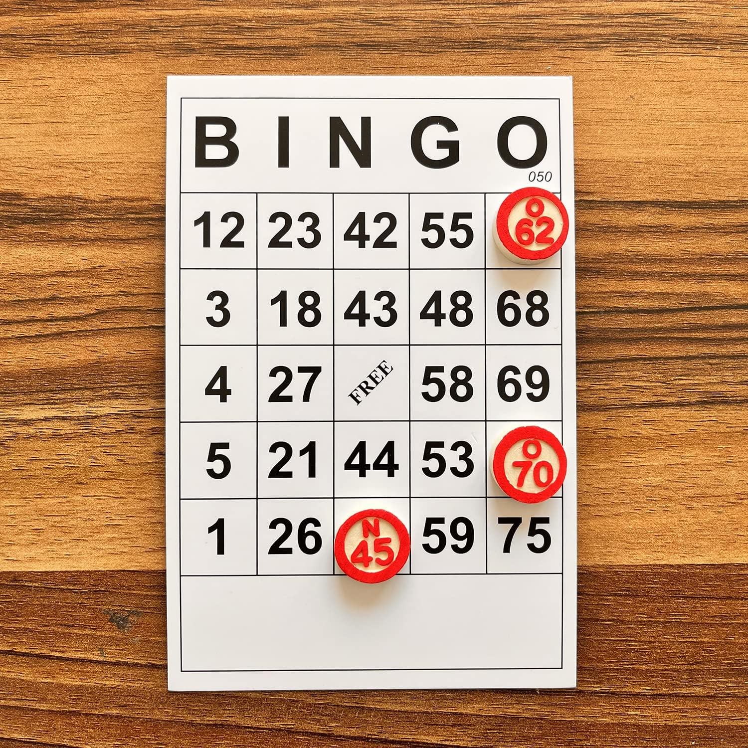 Vintage Wooden Bingo Game Set-120 Bingo Number Cards and 75 Chess