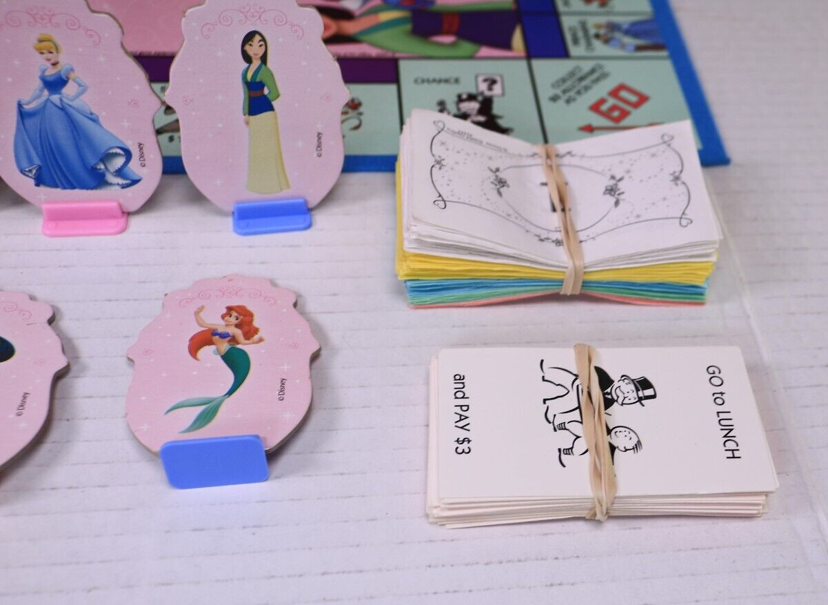 Vintage Monopoly Junior Disney Princess Edition 2004 95% Complete See Pics Good!