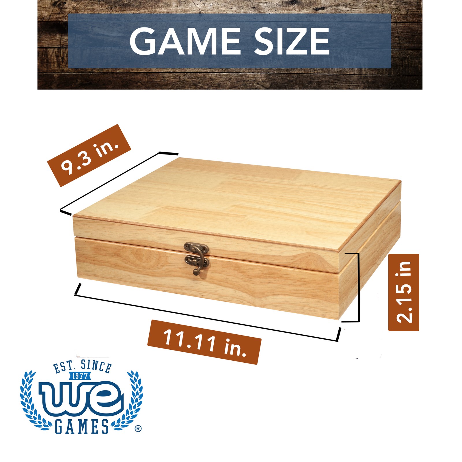 WE Games Board Game with Dice, 12 Numbers, in Natural Wood Box with Lid