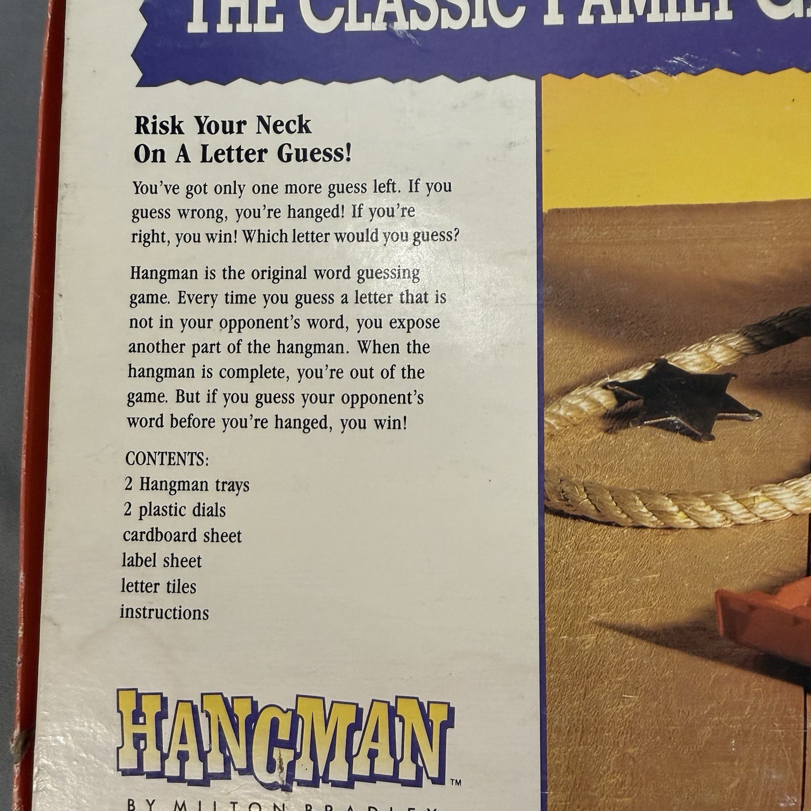 Vintage 1988 Milton Bradley Hangman Word Game – Good Condition