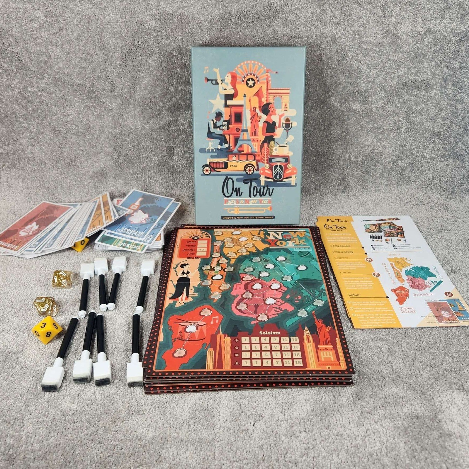 Board Game Tables On Tour Paris & New York Strategy Roll and Write Board Game