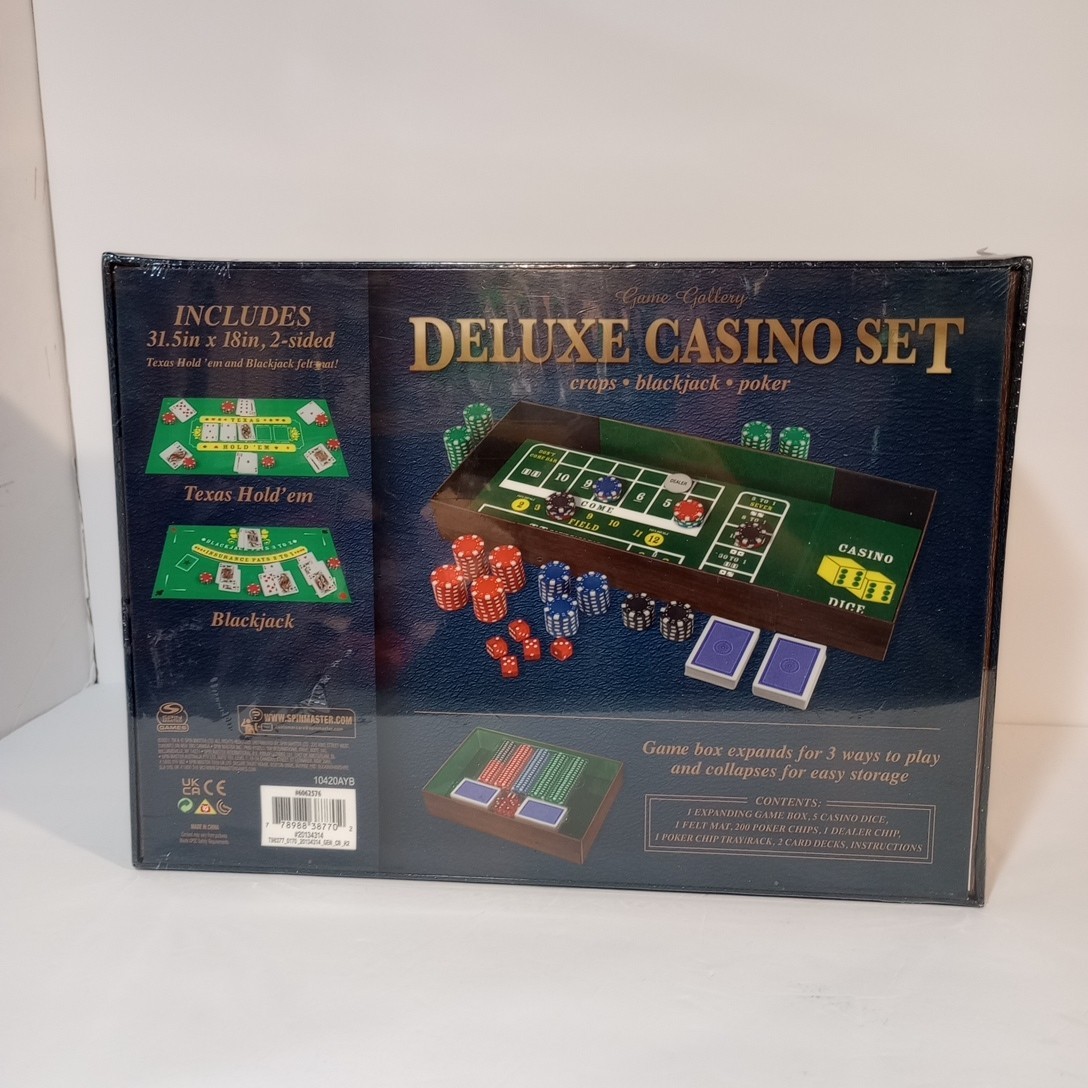 Game Gallery Deluxe Casino Set 3 Games In 1 Craps Blackjack Poker New Sealed