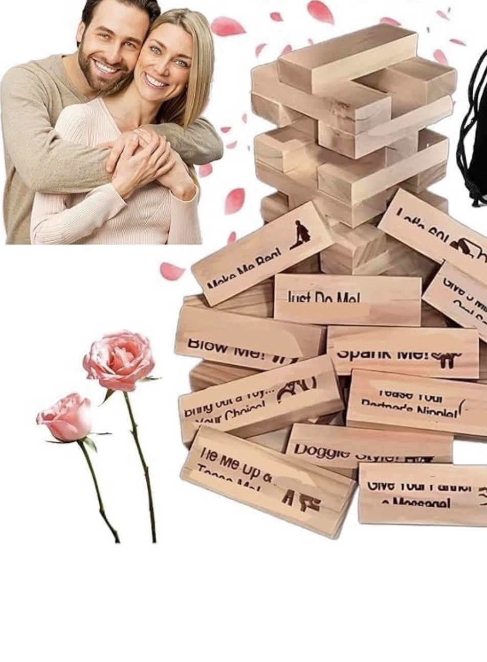 Lust Tower,48Pcs Super Naughty Block Tower Game,Fun Date Night Activiti…