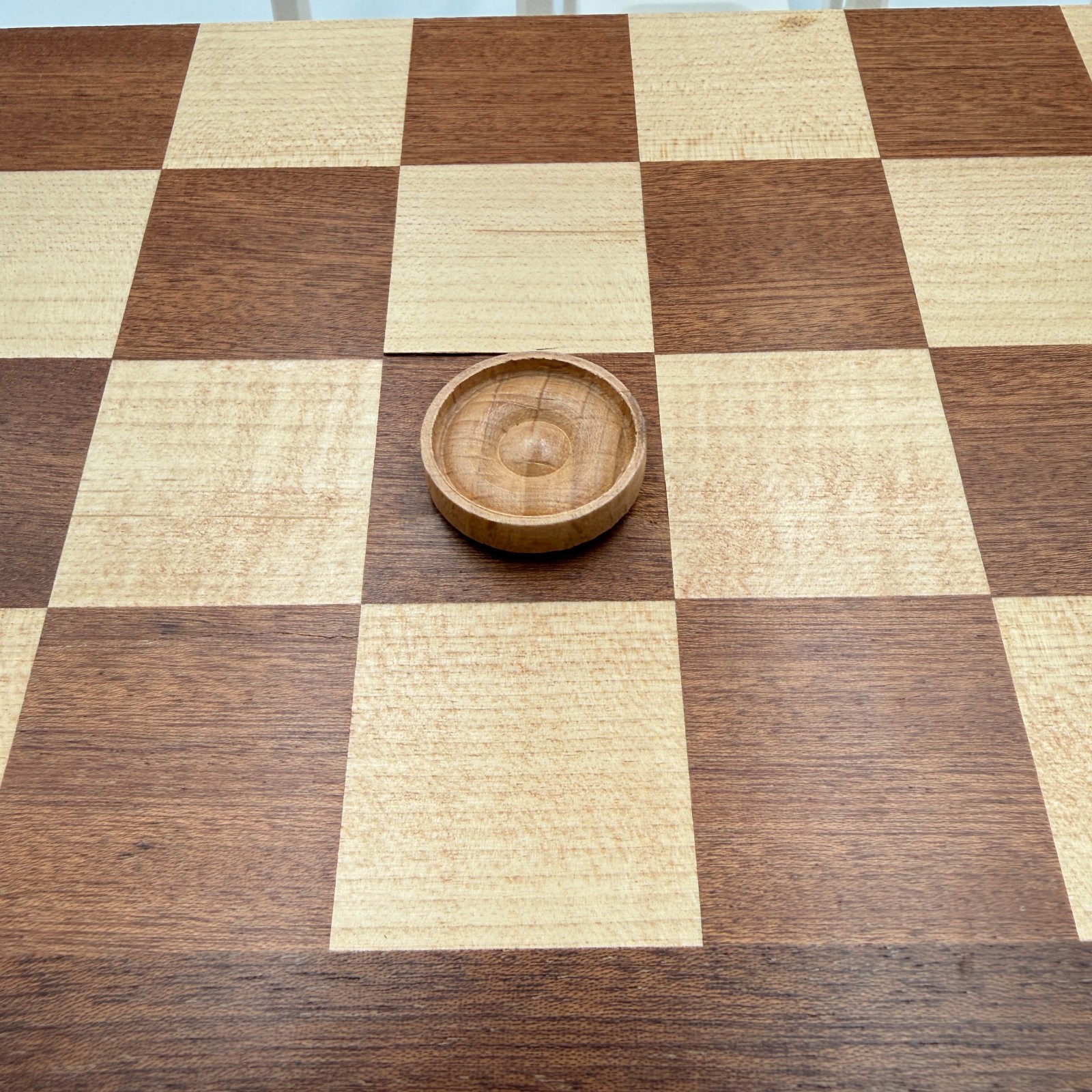 Wooden Folding Checkers Game Board Set w/ Wood Pieces & Storage Case 18″