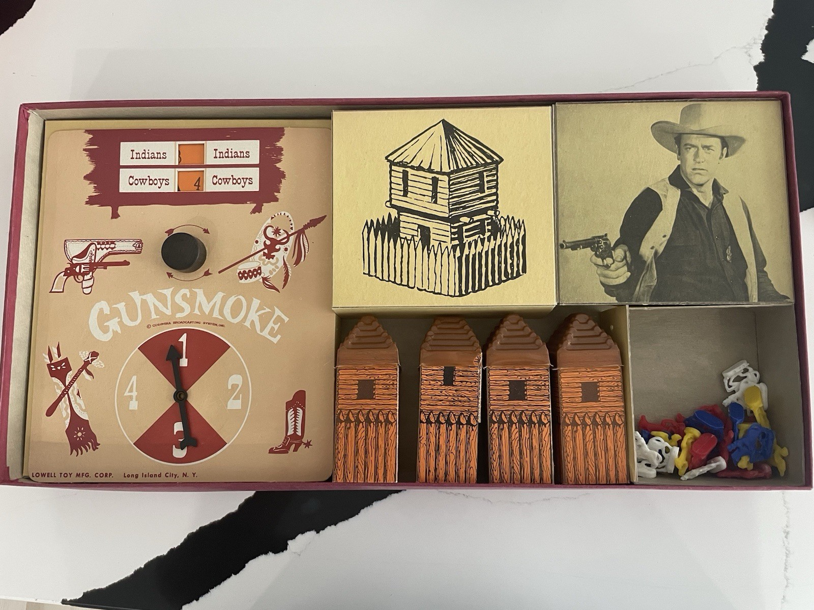 ~ Vintage Rare 1958 Gunsmoke Board Game #822 LOWELL Toy Mfg. Co. Matt Dillon ~