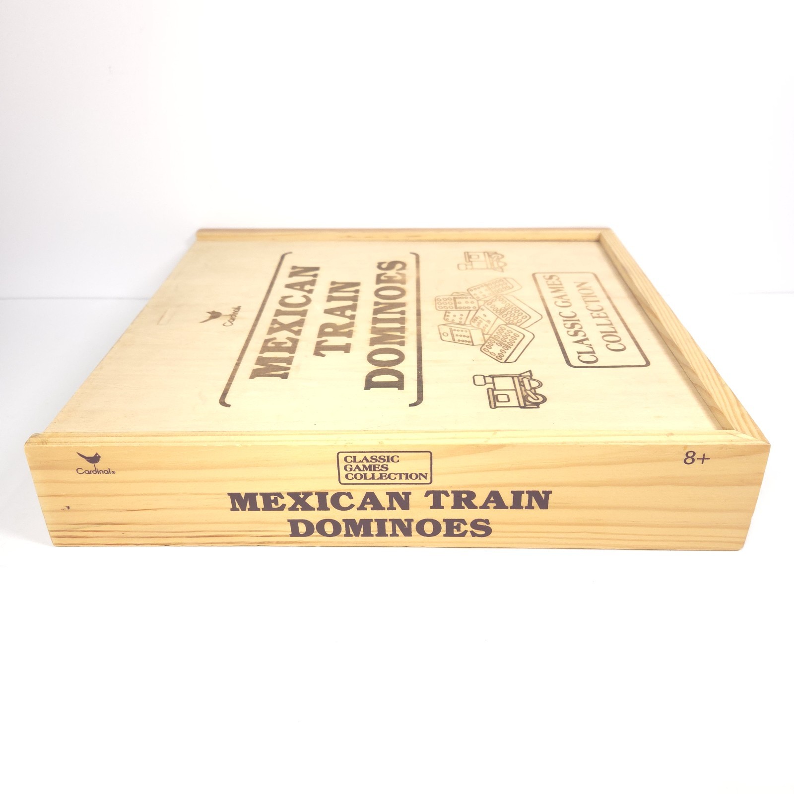 Cardinal Classic Collection Mexican Train Dominoes Wood Box Complete Game