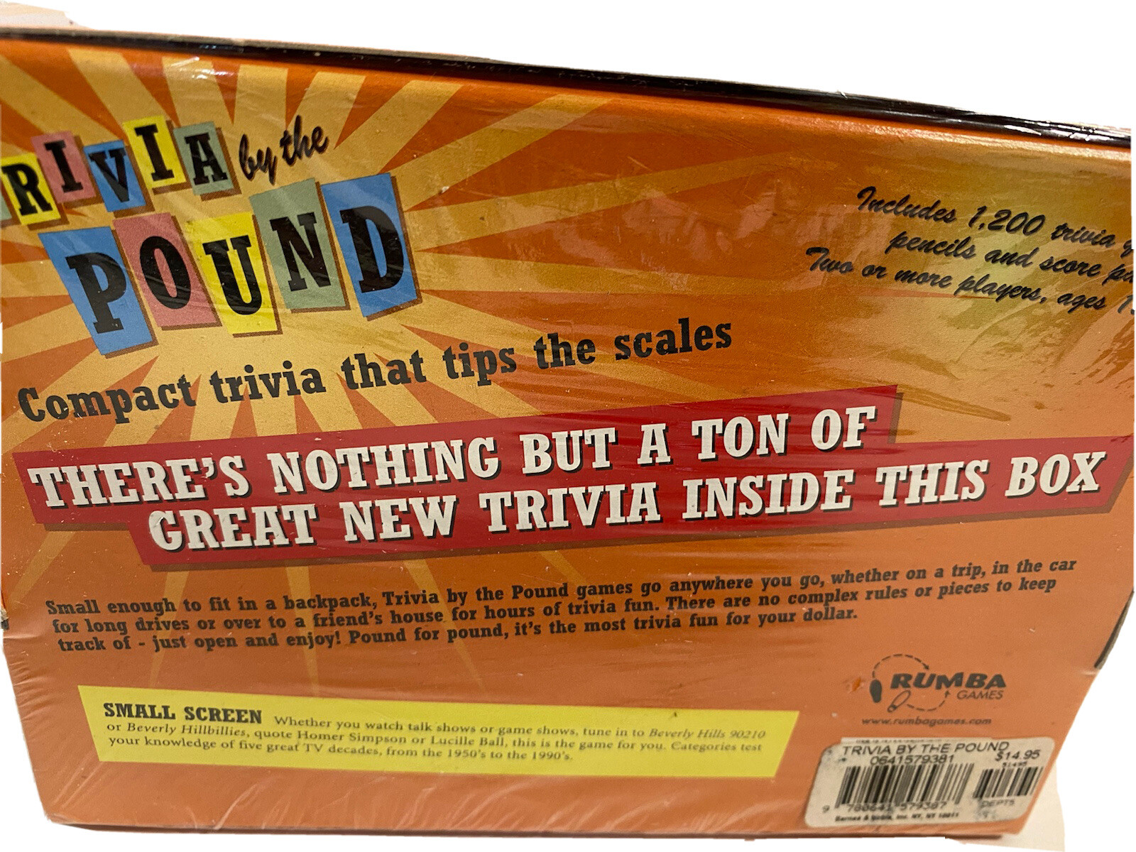Trivia By The Pound Small Screen By Rumba Games Brand New Sealed NIB