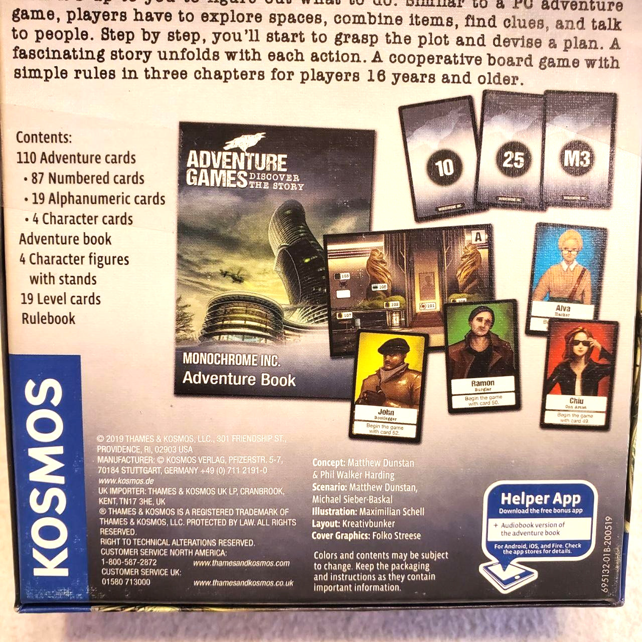 Adventure Games Monochrome Inc Board Game Kosmos 1-4 Players 16+ Coop Story