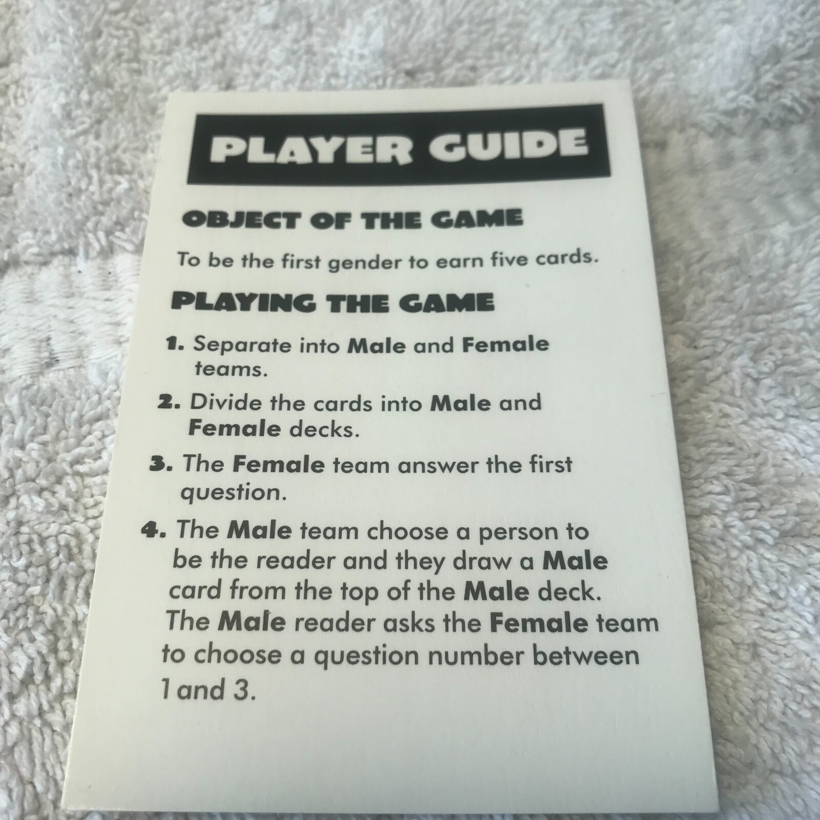 2009 Battle Of The Sexes Card Game by Imagination Complete