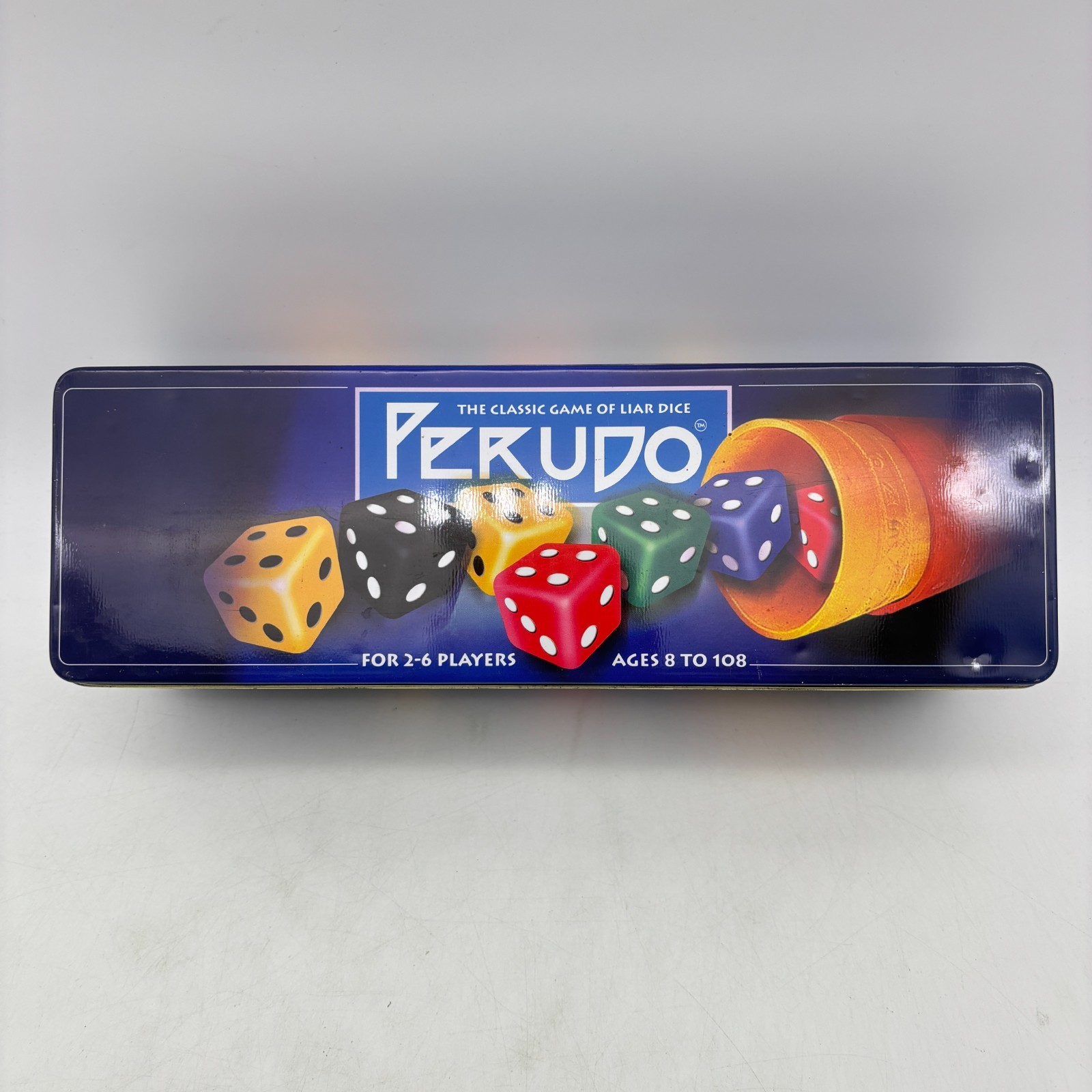 Perudo Liar’s Dice COMPLETE Pressman 2002 Cups Classic Game Tin