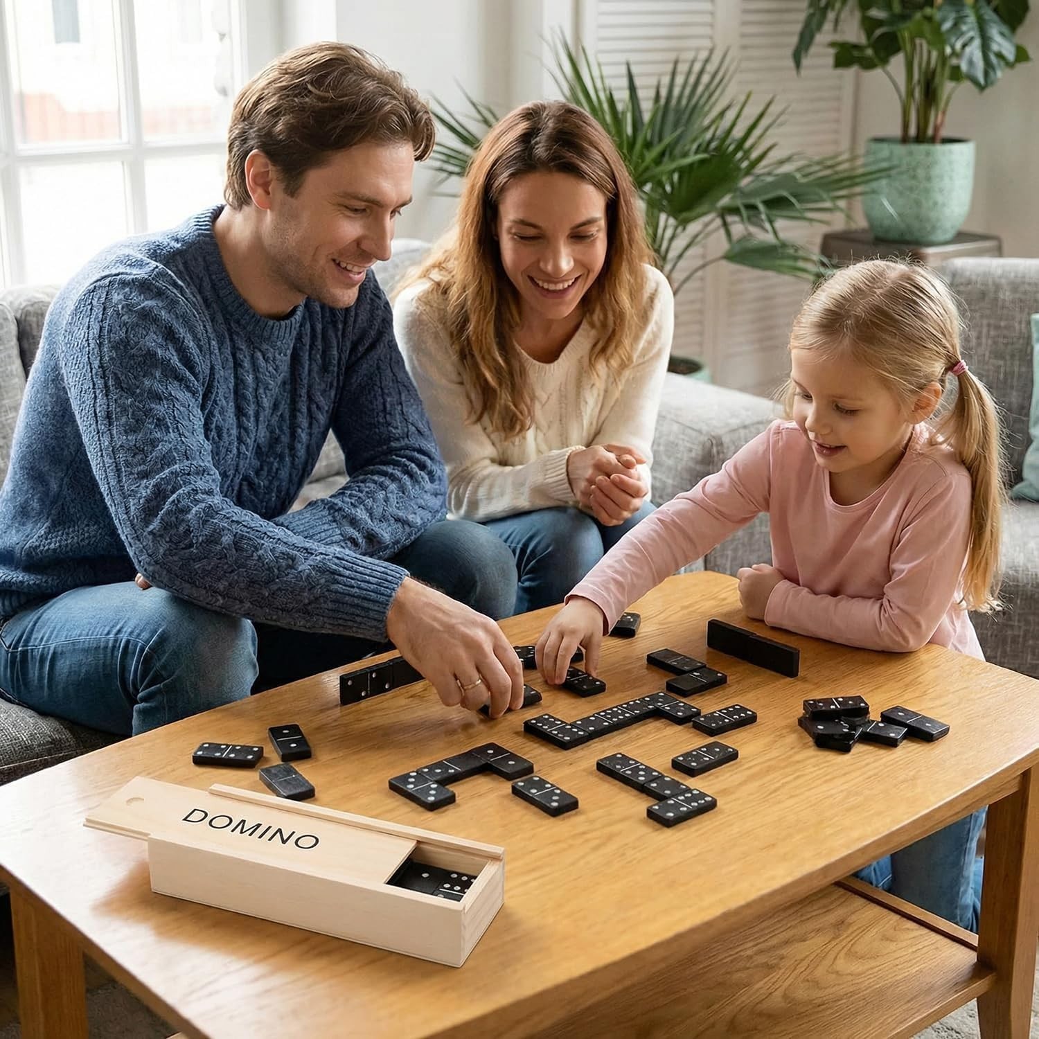 Mini Wooden Dominoes Set for Adults – Double 6 Game in Portable Wooden Case