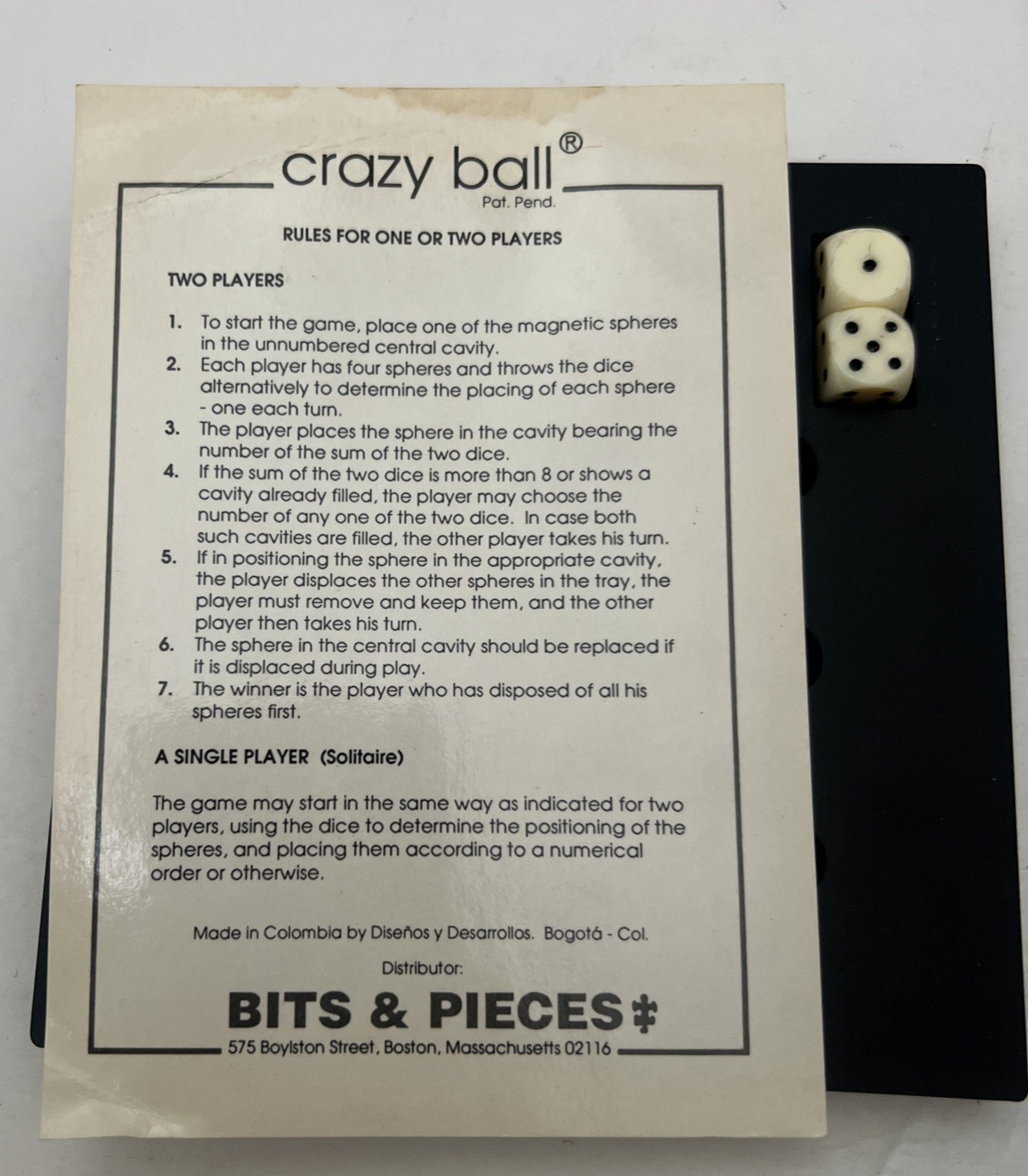 Crazy Ball Game By Bits & Pieces Colombia Complete IOB + Instructions Rare HTF