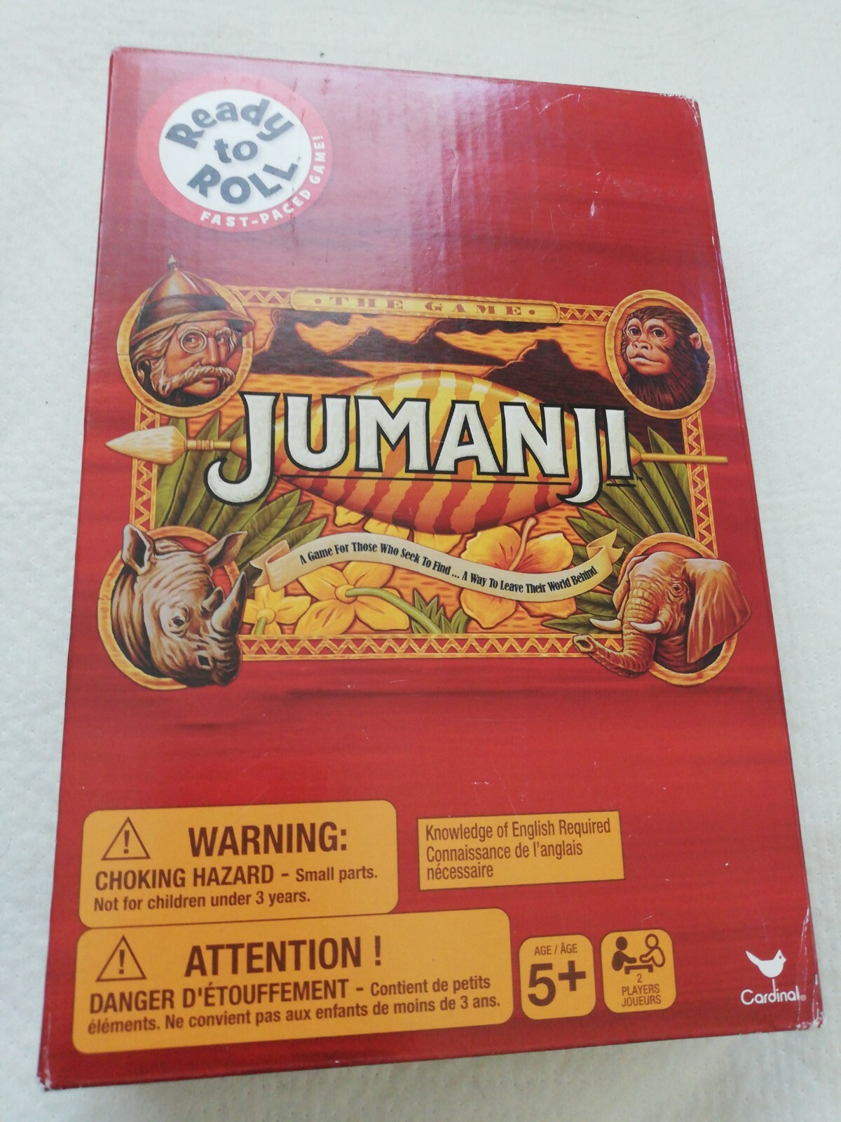 New Ready to Roll Jumanji Classic Adventure Board Game Fast Paced Game Cardinal