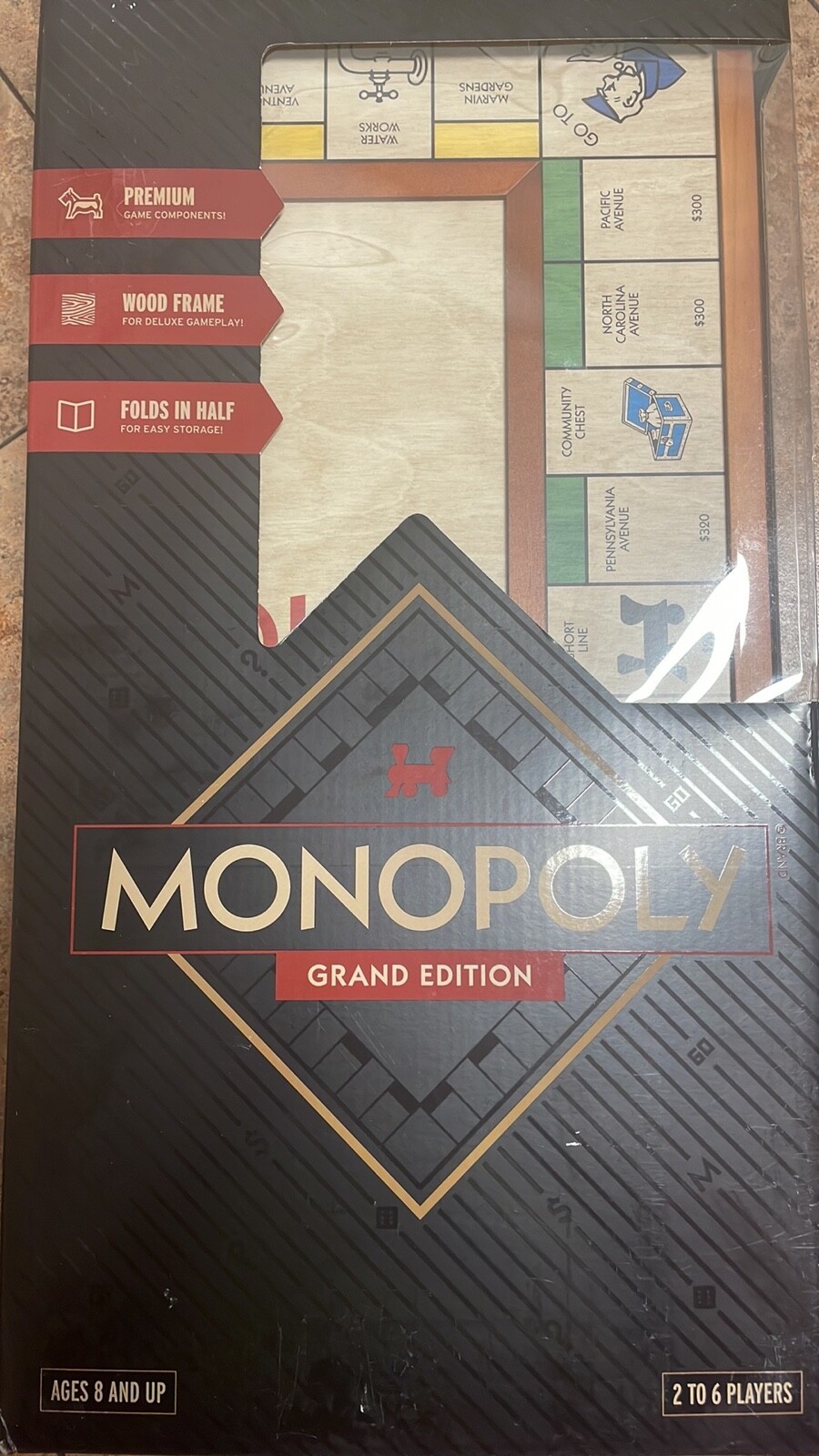 Brand New MONOPOLY GRAND Luxury Edition Folding Wood Board Rare Gift! SEALED